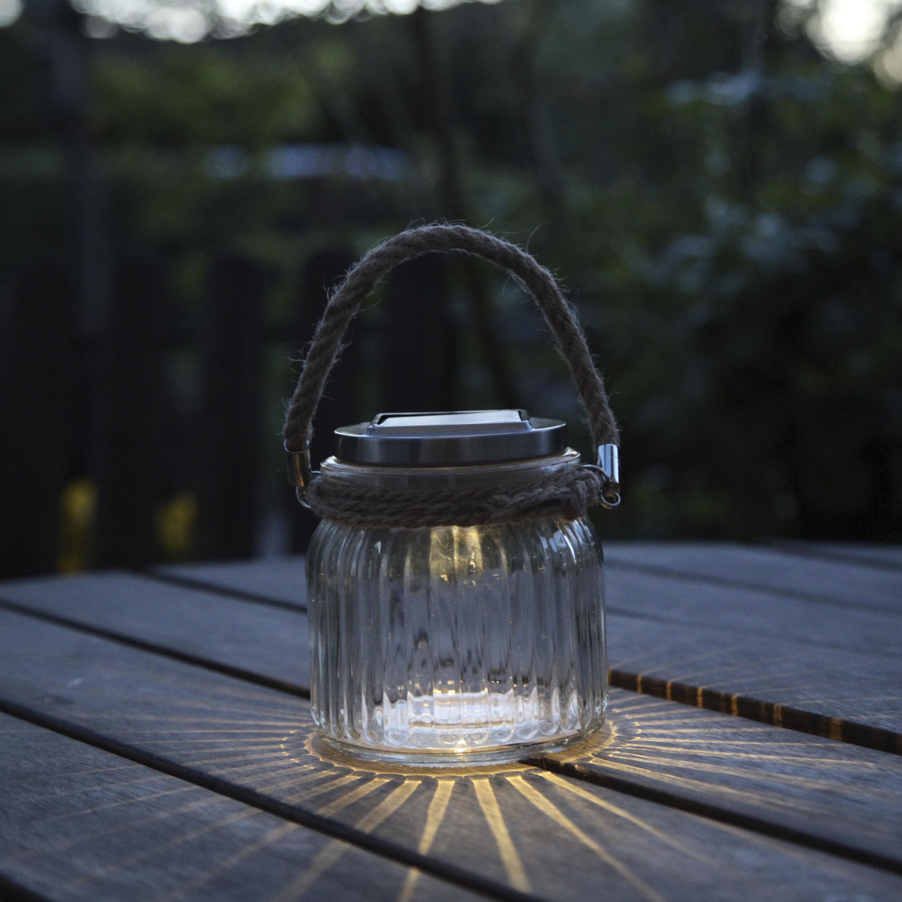 STAR TRADING LED Solarleuchte Jamjar, Solar-Tischdeko, Tischleuchte Jamjar Outdoor