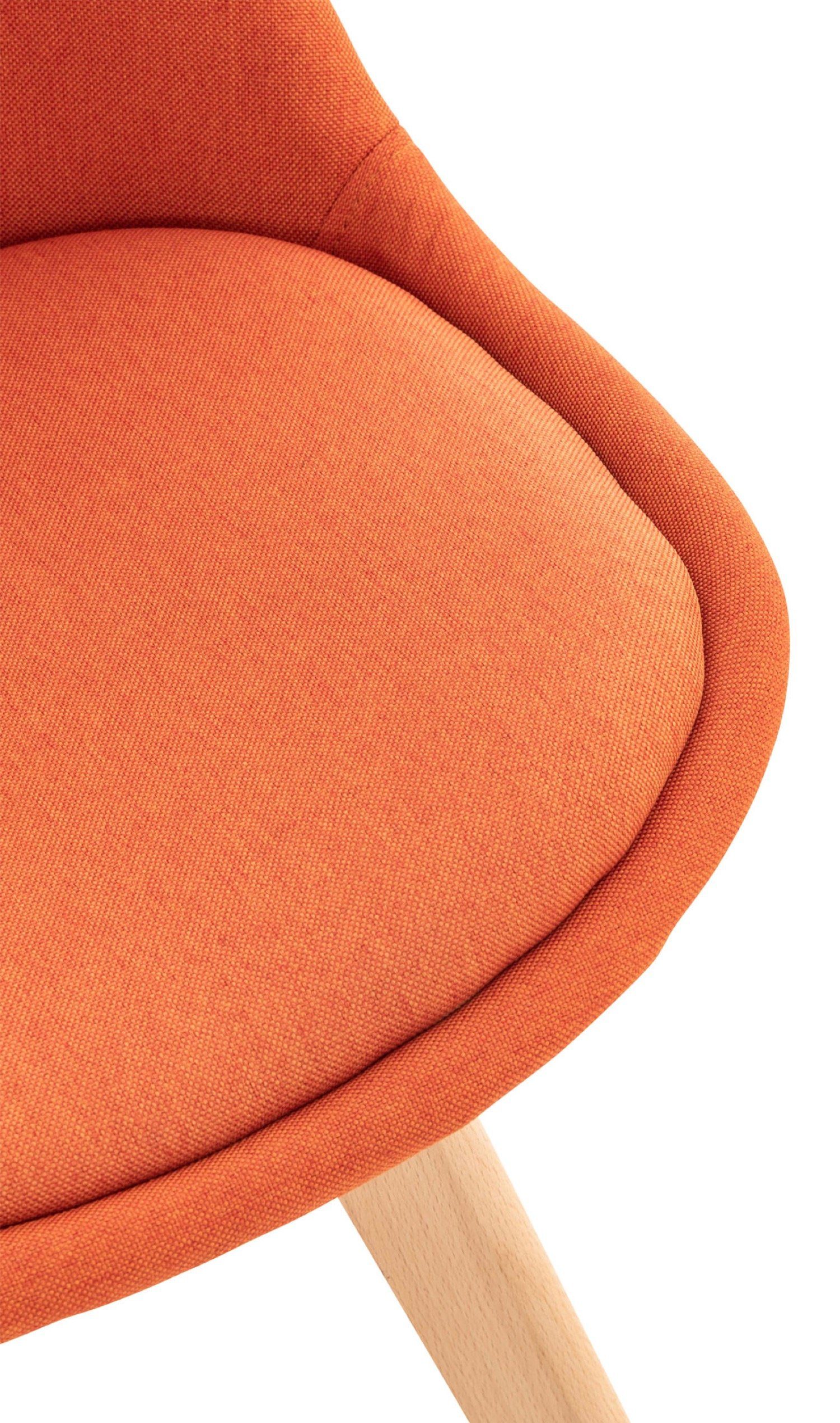 TPFLiving Esszimmerstuhl Lines (TxBxH): Buchenholz Gestell - mit Besucherstuhl x 49 Stoffbezug x (Küchenstuhl Farbe: natura), - 50 83cm orange Maße 