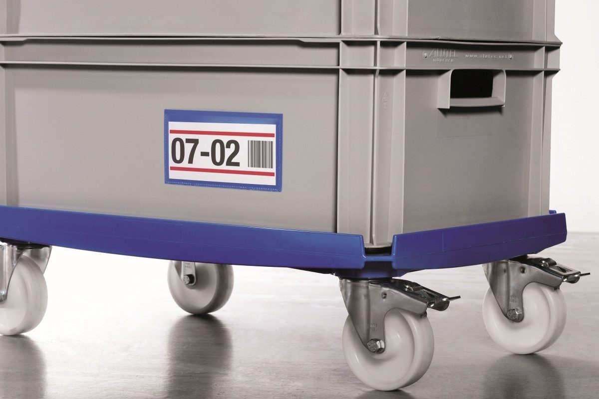 Fächermappe Etikettentaschen selbstklebend 150x67mm blau VE=50 Stück