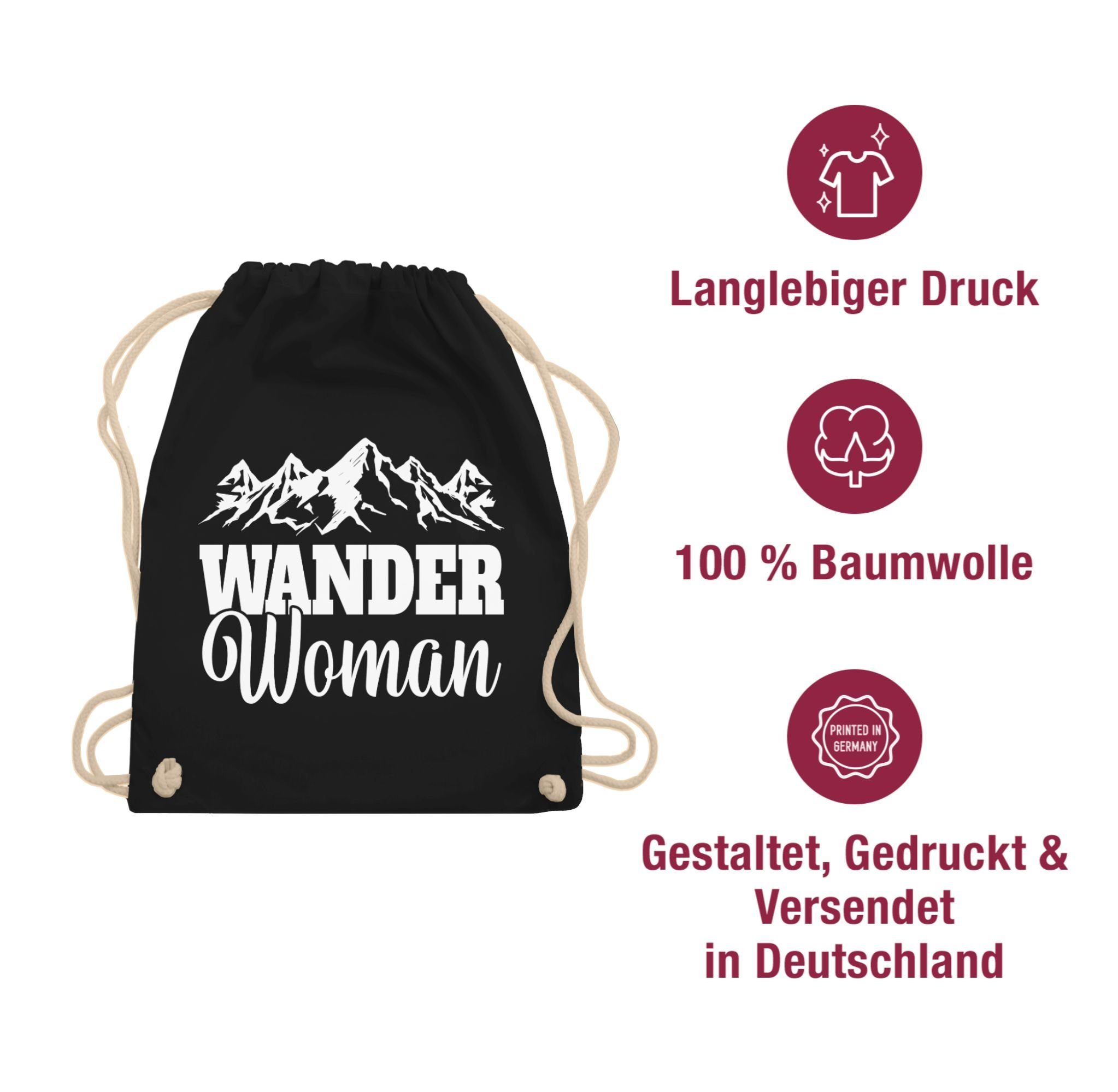 Shirtracer Woman, Turnbeutel Wander Schwarz Sport Zubehör 02