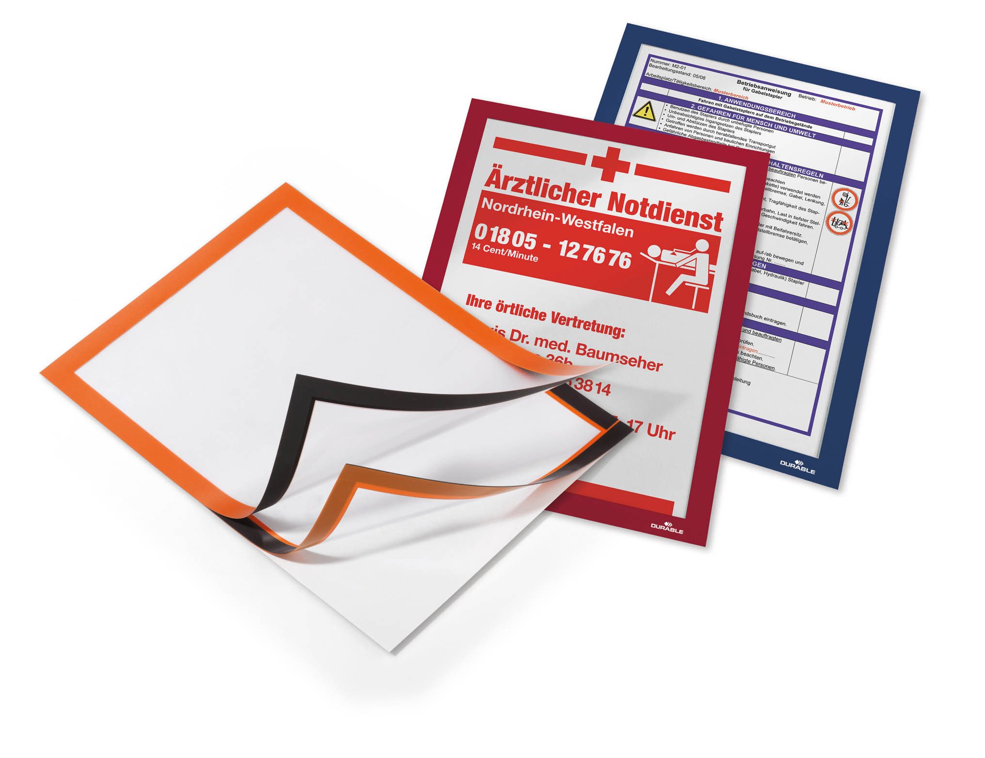 Rahmen DURABLE Magnetrahmen DURAFRAME, DIN A4, orange, Groápackung