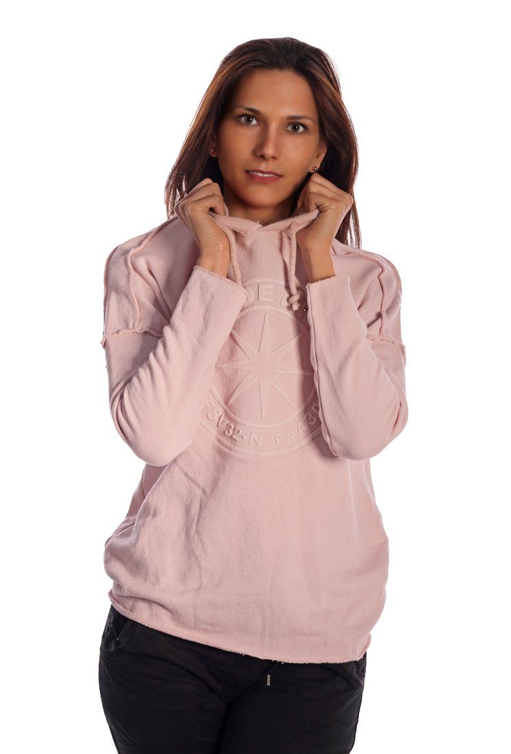 Charis Moda Pastellfarben in Maritime Hoodie Rosa Sweaterhoodies