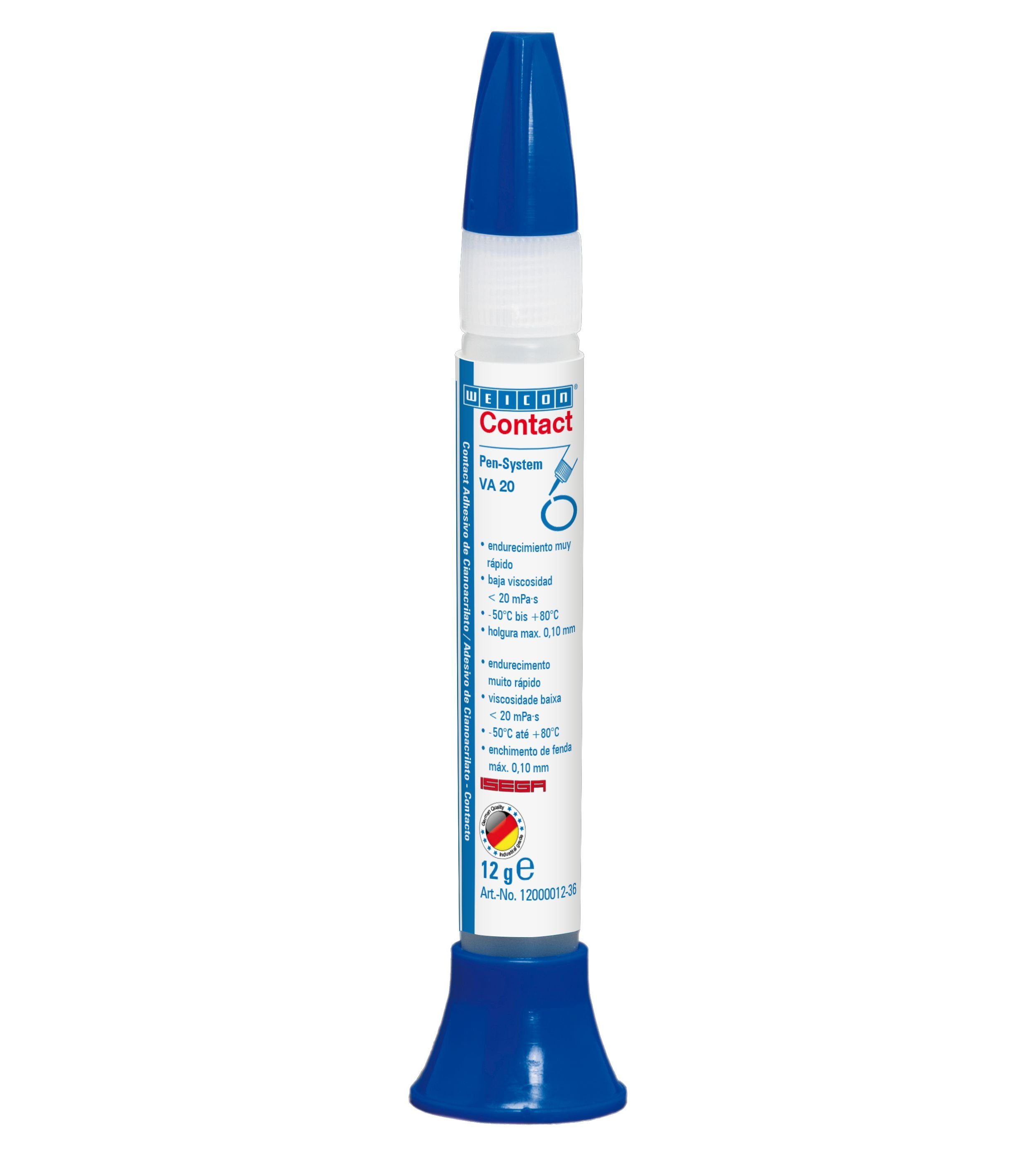 WEICON Sekundenkleber VA 20 Cyanacrylat-Klebstoff für Gummi und Kunststoffe, (Pen, Flasche), ISEGA-zertifiziert, schnelle Aushärtung