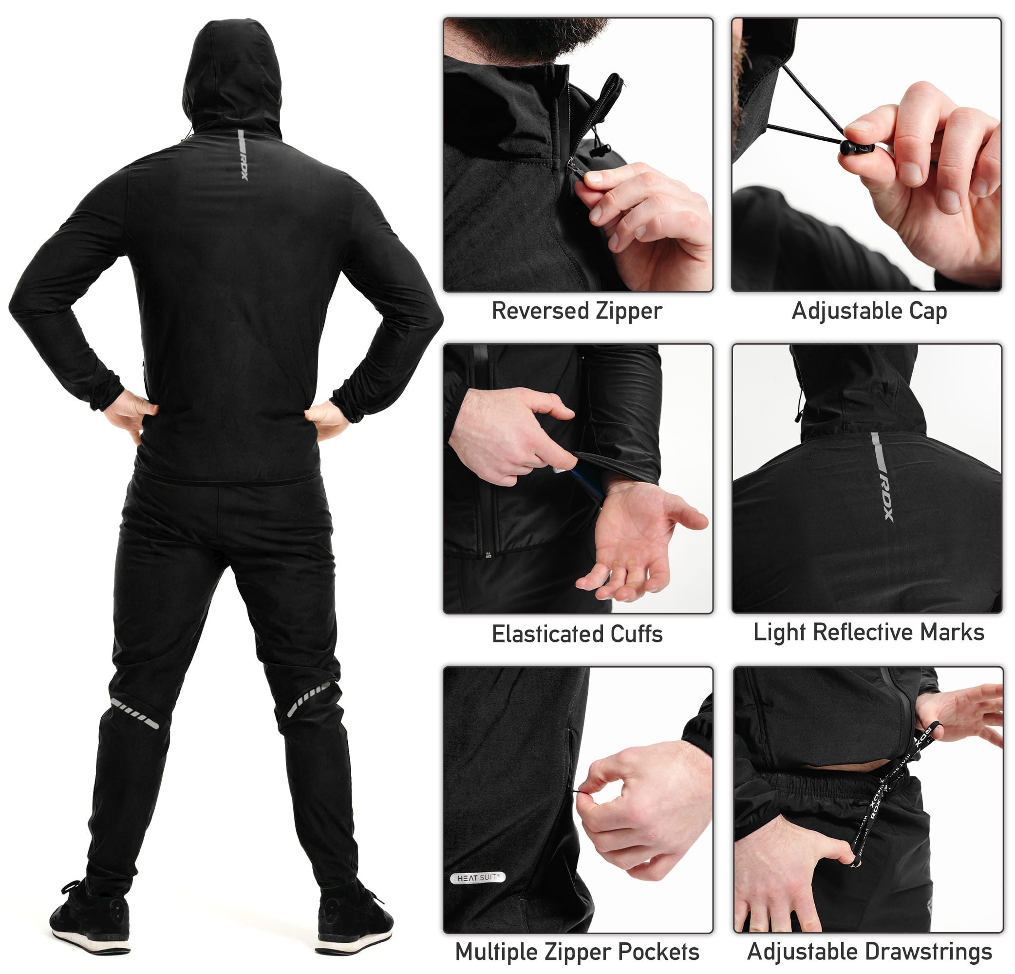 RDX Thermohemd RDX Jogginganzug zum Abnehmen, Saunaanzug Trainingsanzug Männer Frauen – Bild 5 von 5
