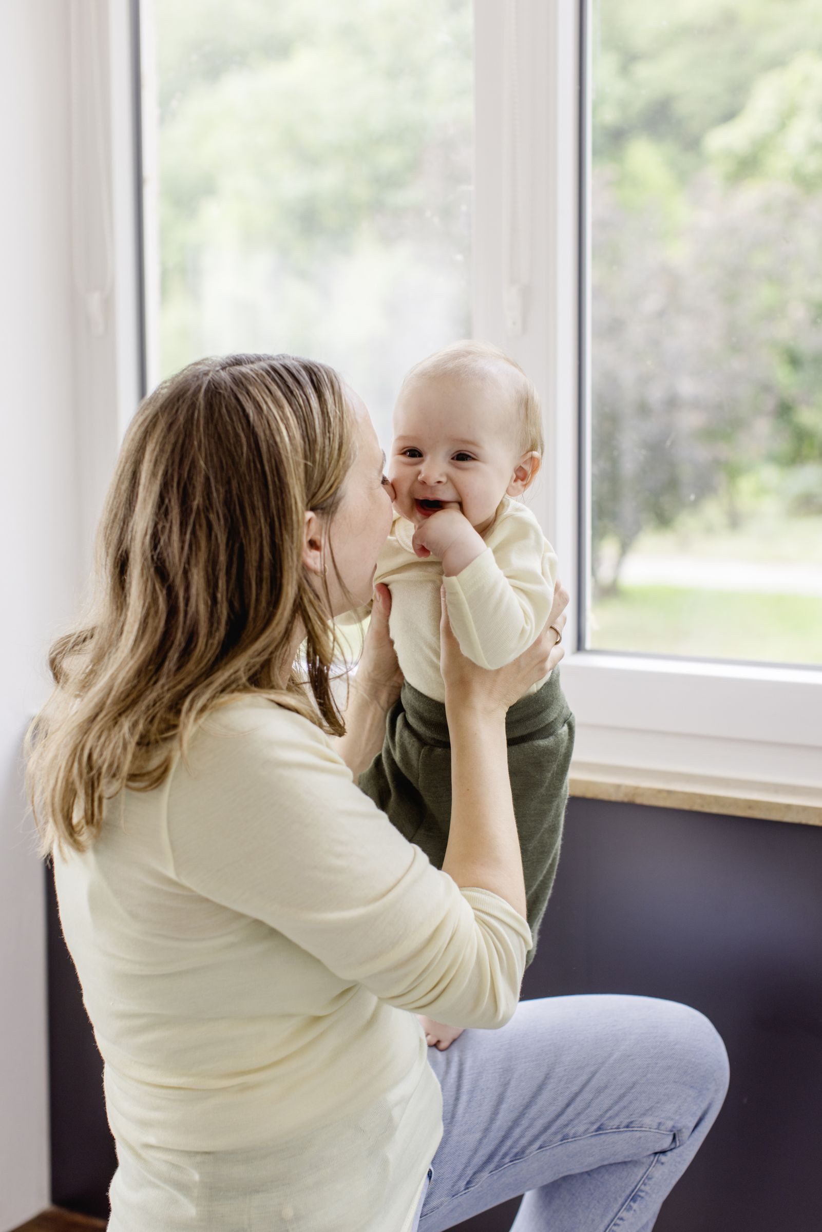 Kinderhaus Blaubaer Wickelbody Baby-Body kurzarm mit Druckknöpfen & Mulltuch Blaubaer