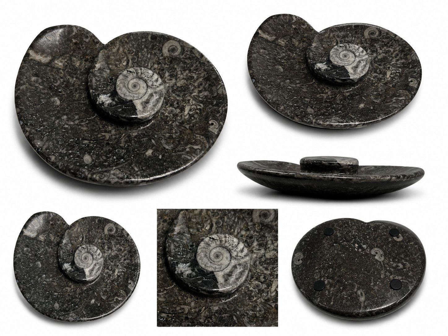 Nesbel - Spüren Sie die Reinheit? Dekoschale (1 St), Orthoceras Edelsteinschale versteinerte Tintenfischarme 15x11,5x2 cm