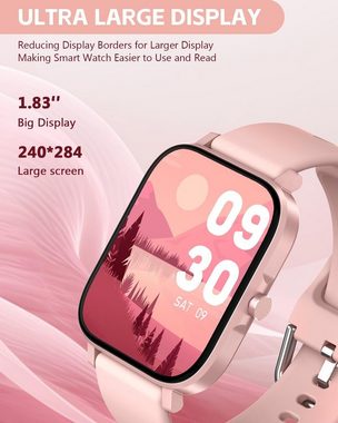 ANCwear Smartwatch (1,8 Zoll, Android, iOS), mit Herzfrequenz Schlaf SpO2 Monitor, Tracker und IP68 Wasserdicht