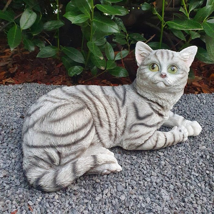 Aspinaworld Gartenfigur Liegende Katzen Figur 37 cm lang
