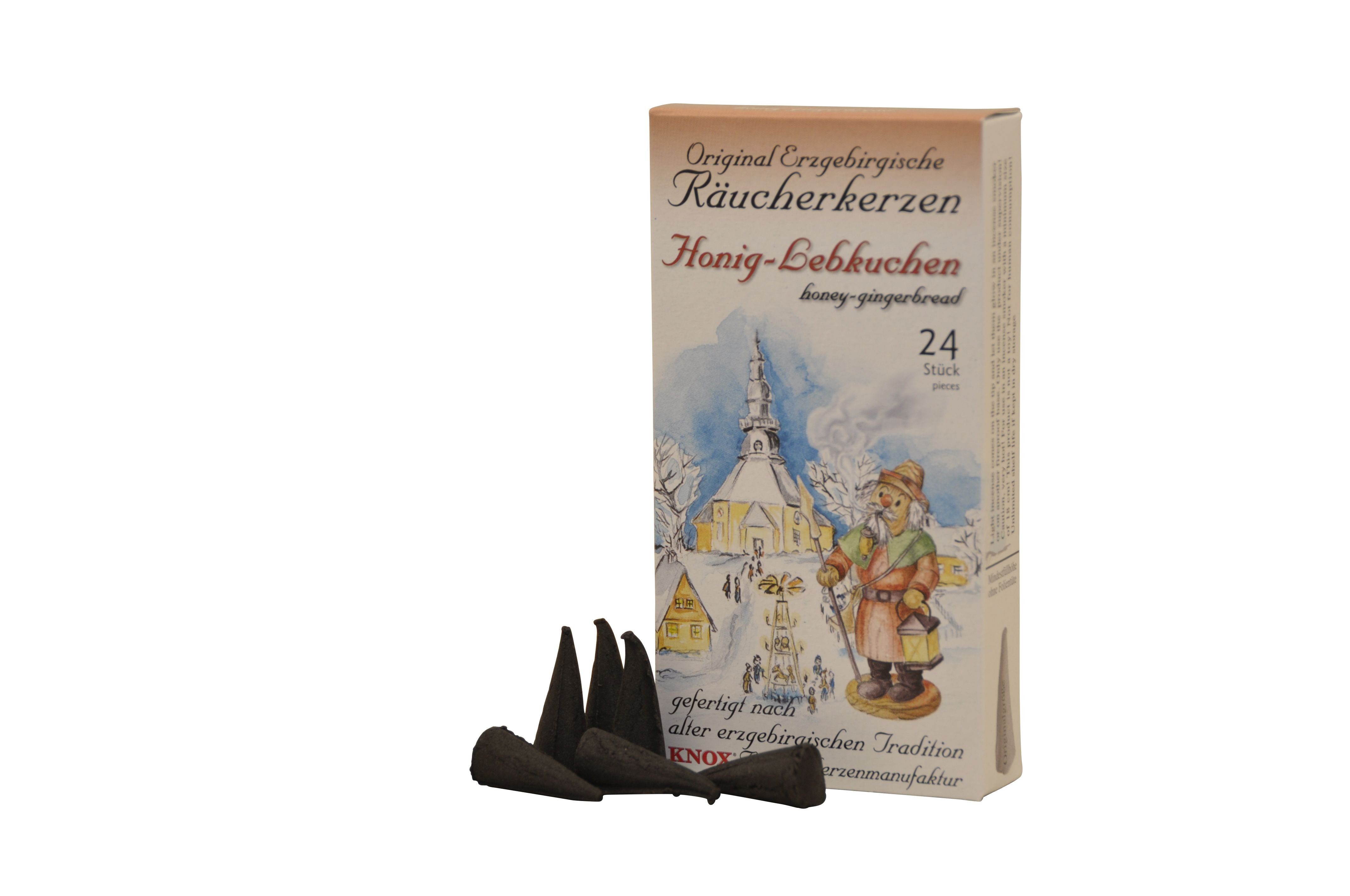 KWO Kunstgewerbe Werkstätten Räuchermännchen Zubehör Räucherkerzen Honig-Lebkuchen BxTxH= 6,5x2x12,5cm NEU