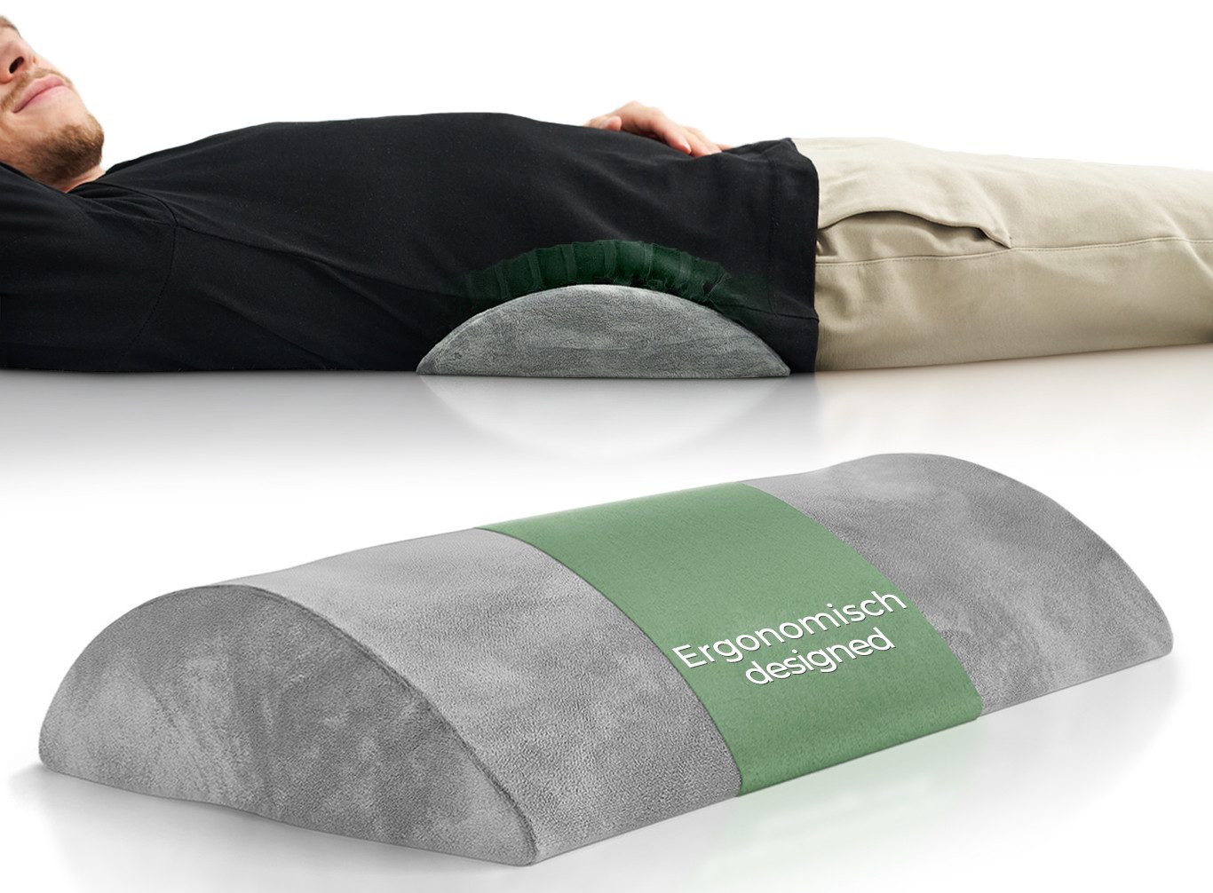Keilkissen Lendenkissen für Bett und Sofa, Lendenwirbelstützkissen