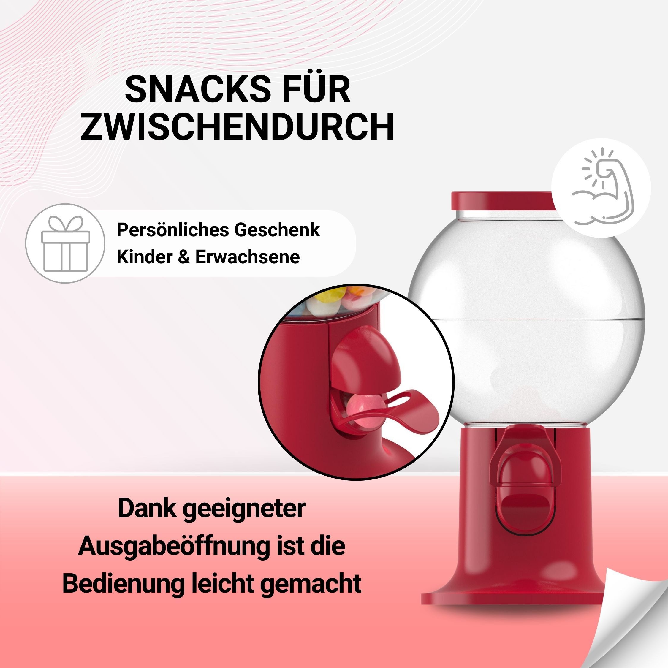 elasto Vorratsdose Bonbon Automat als Candy Bar Zubehör für Kinder & Erwachsene