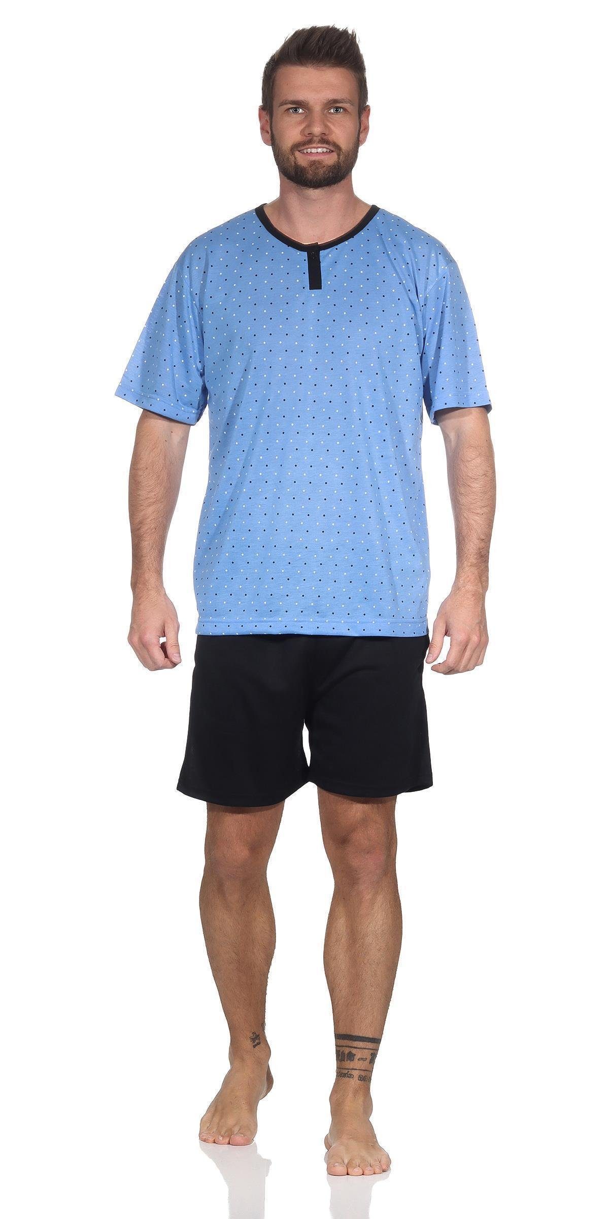 EloModa Capri-Pyjama Herren Pyjama Short und T-Shirt Schlafanzug, Gr. M L XL XXL (2 tlg) Blau