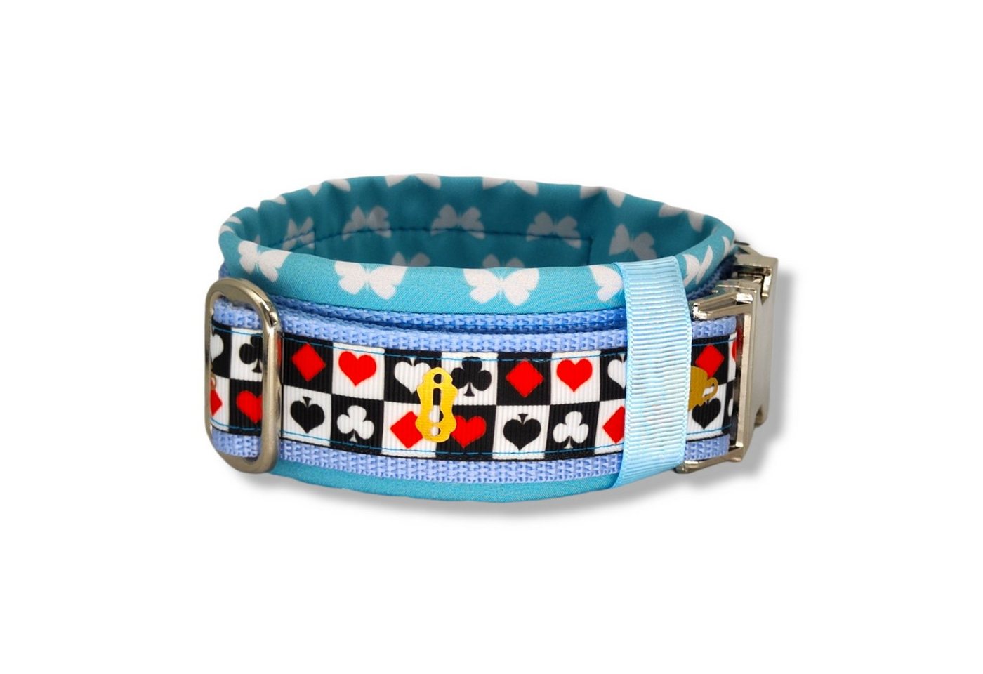 Thumbnail - D by E Couture Hunde-Halsband "Wonderland I", gepolstert, verstellbar, 50mm breit, Handmade