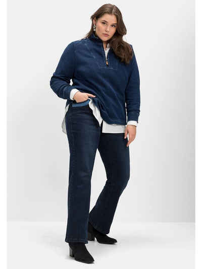 Sheego Bootcut-Jeans Große Größen mit Kontrastdetails an Bein und Tasche
