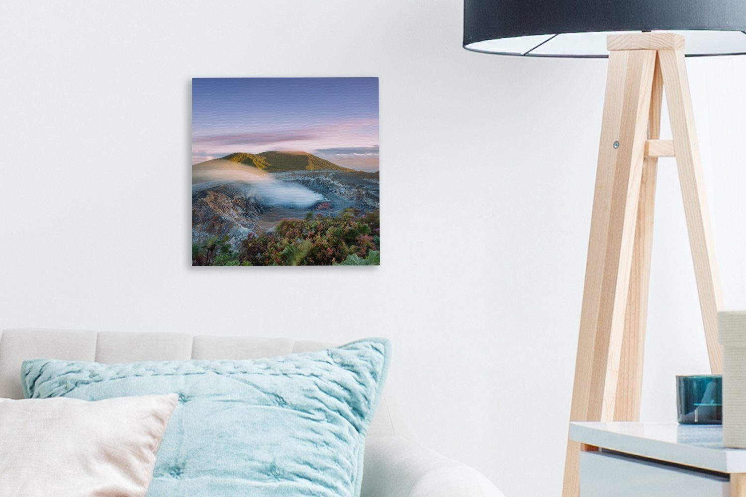 Leinwandbild bei Wohnzimmer (1 Schlafzimmer OneMillionCanvasses® Costa Bilder für St), Sonnenuntergang Poas Leinwand Rica, in Vulkan