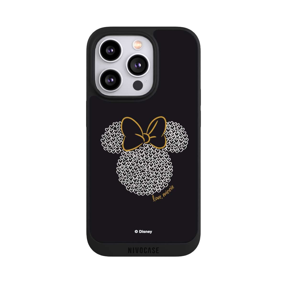 NIVOCASE Handyhülle Minnie Mouse Disney Muster Minnie Black and White, Apple iPhone 14 Pro Handyhülle Hülle NIVOpure Case Schwarz