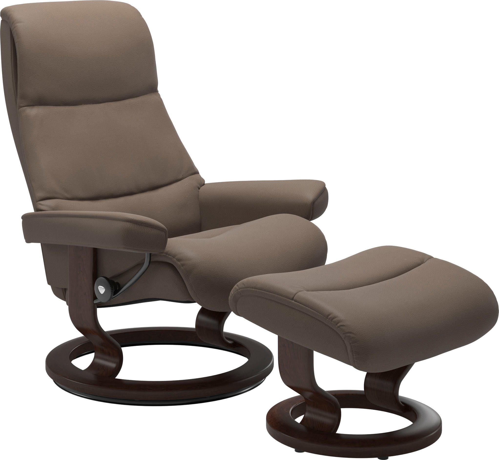 Stressless® Relaxsessel View (Set, Relaxsessel mit Hocker), mit Classic Base, Größe M,Gestell Braun