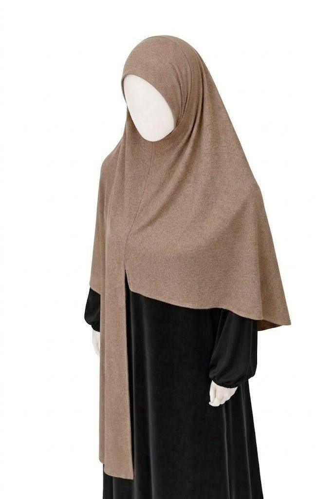 Aymasal Hijab Easy Jersey Hijab to-go Kopftuch Schal Tuch Islam Extra lang 180x70 (Einzelstück, 1-St., Einzelartikel) Easy Hijab mit Frontnaht aus Viskose Stretch Komfort