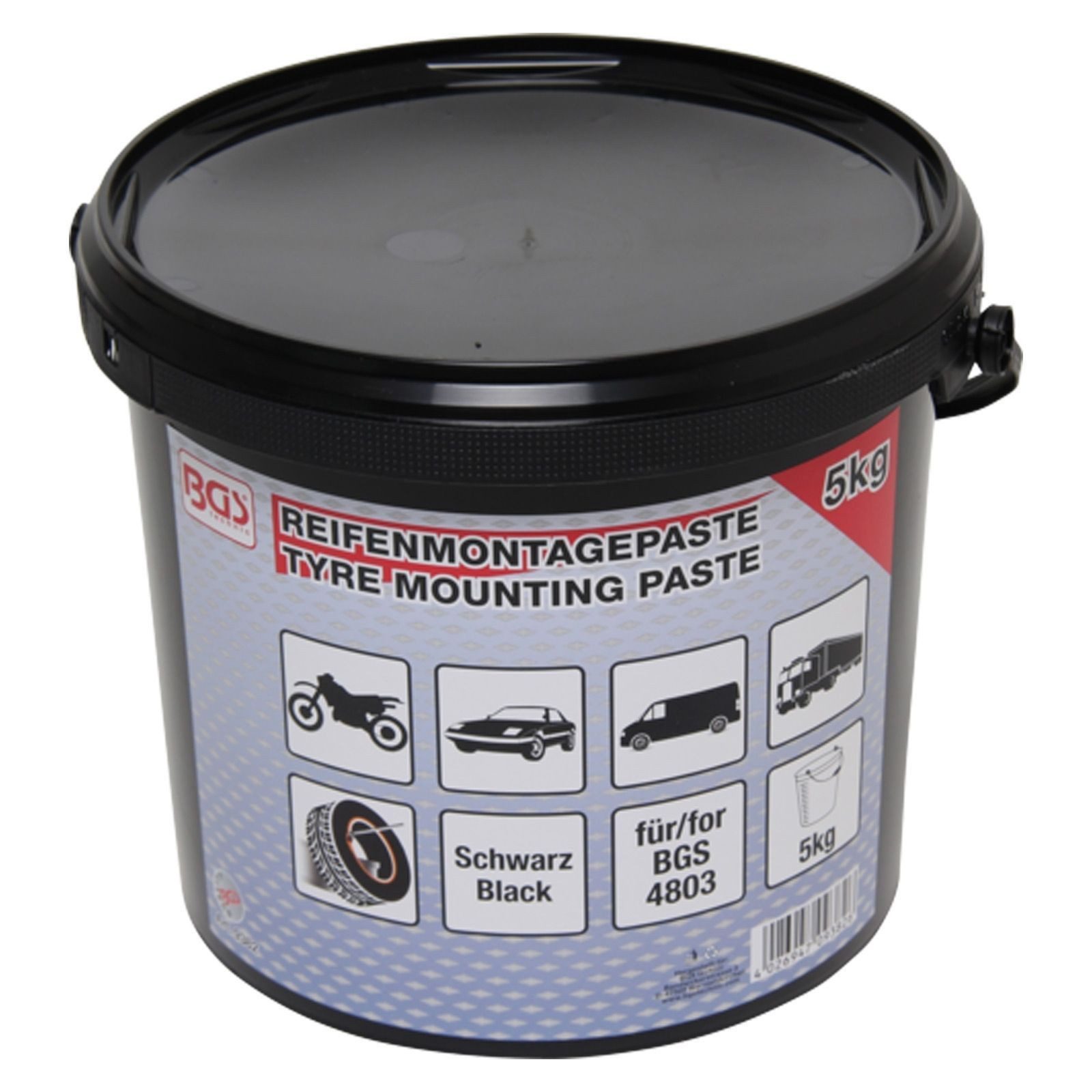BGS Schaumgummi BGS Reifenmontagepaste schwarz 5 kg Eimer - 9382