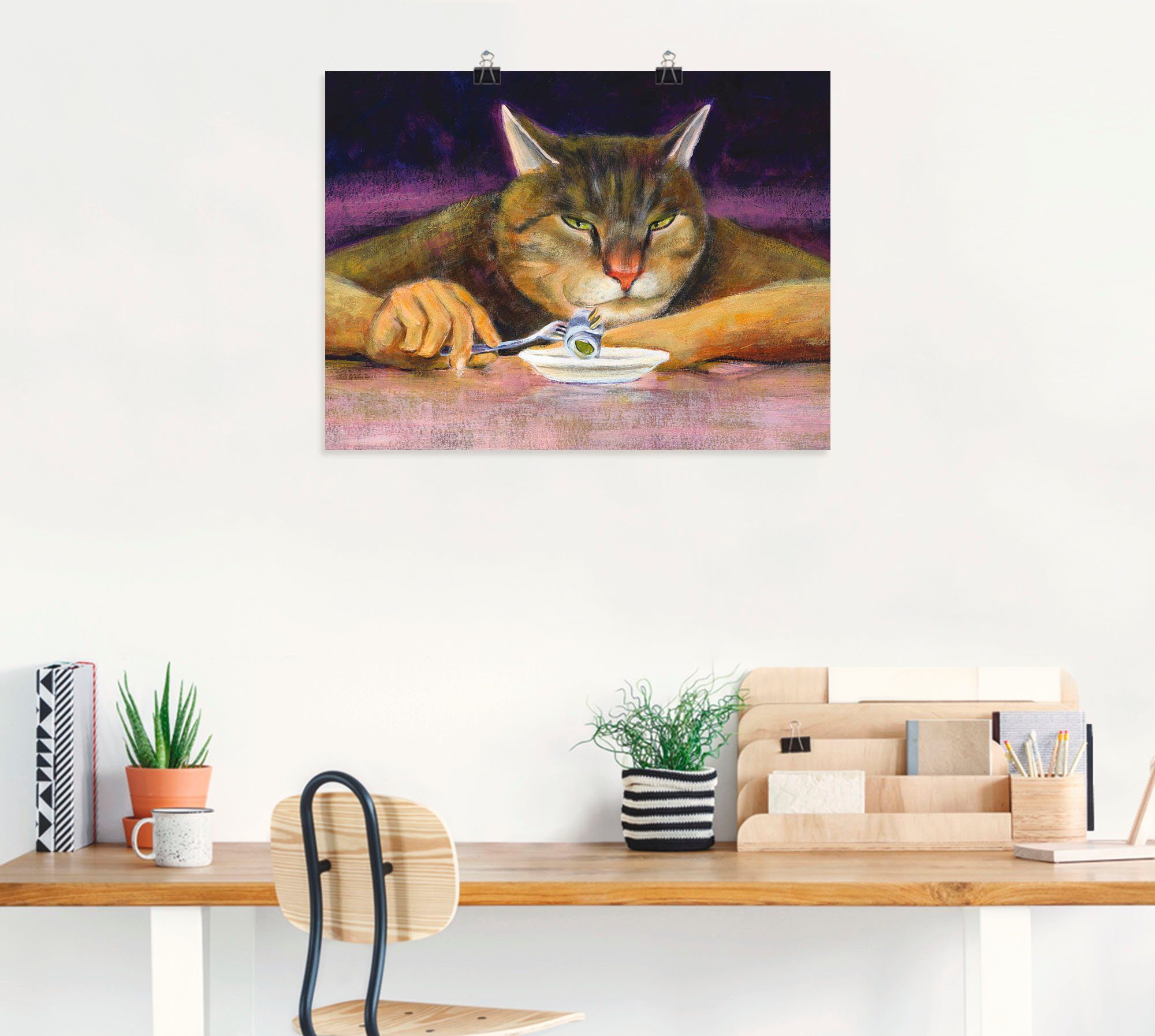 Artland Wandbild Katzenjammer, Poster Haustiere versch. als oder (1 Größen Wandaufkleber Leinwandbild, St), in