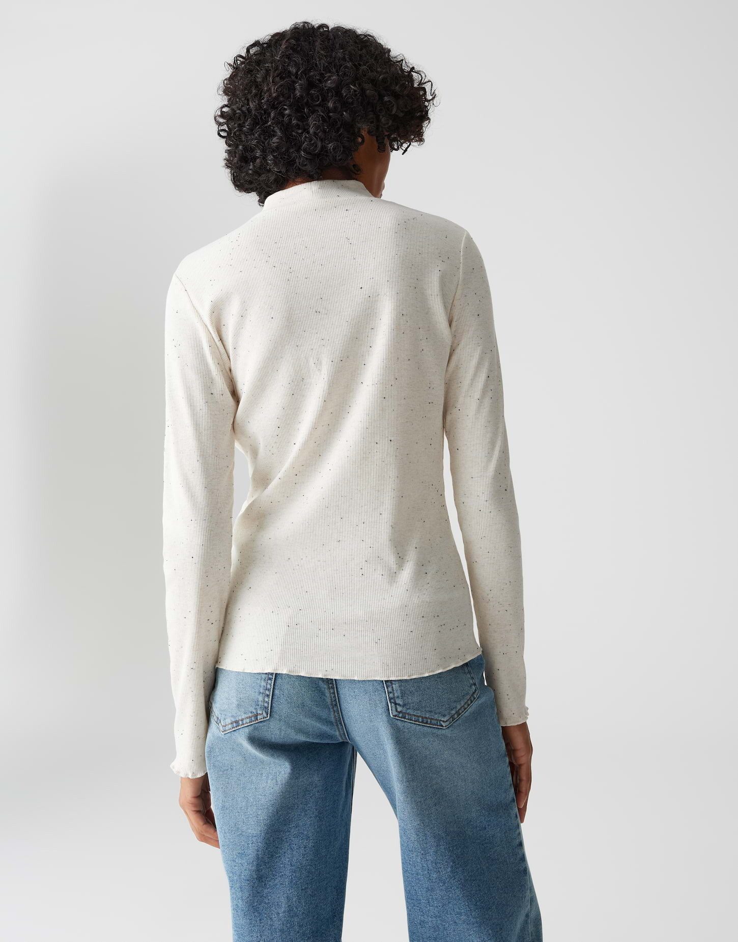 OPUS Langarmshirt SUHANNA CURLY Slim Fit aus elastischem Jersey schmale Passform, natürlicher Griff, elastischer Stoff