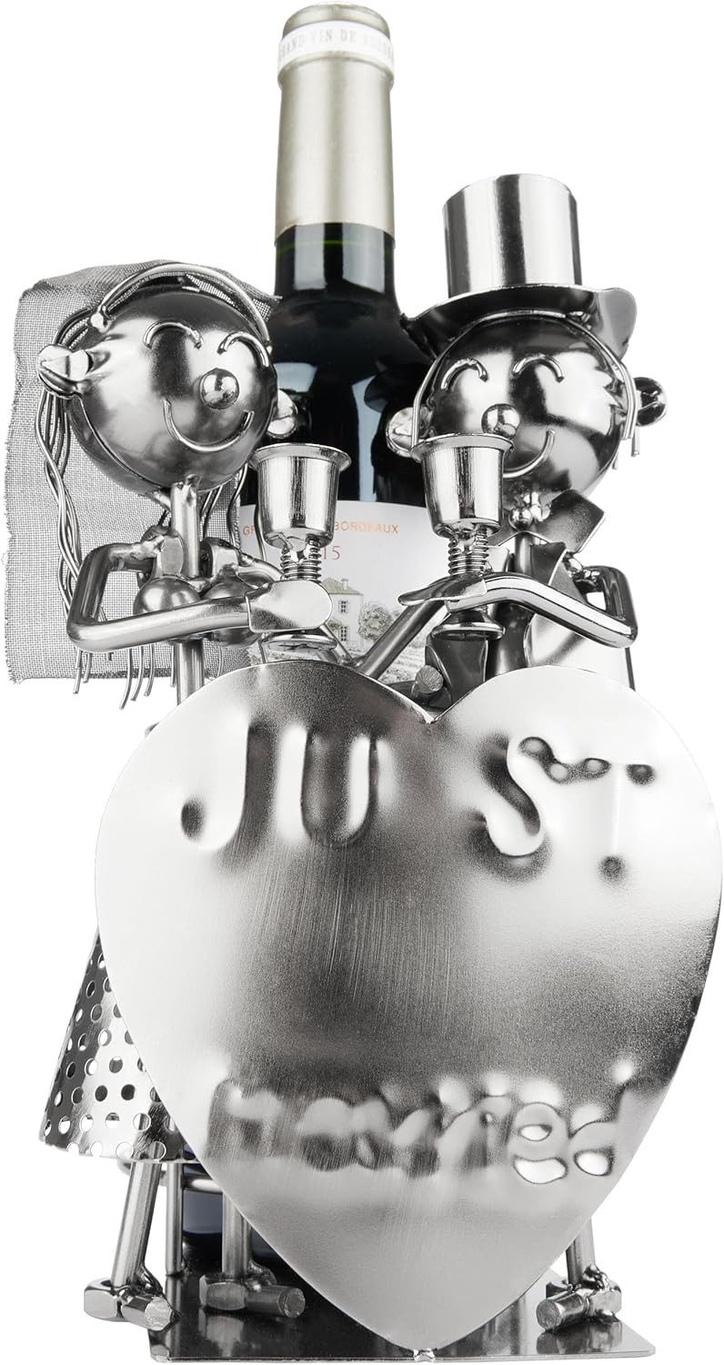 BRUBAKER Weinflaschenhalter Just Married - Metall Flaschenhalter Hochzeit, günstig online kaufen