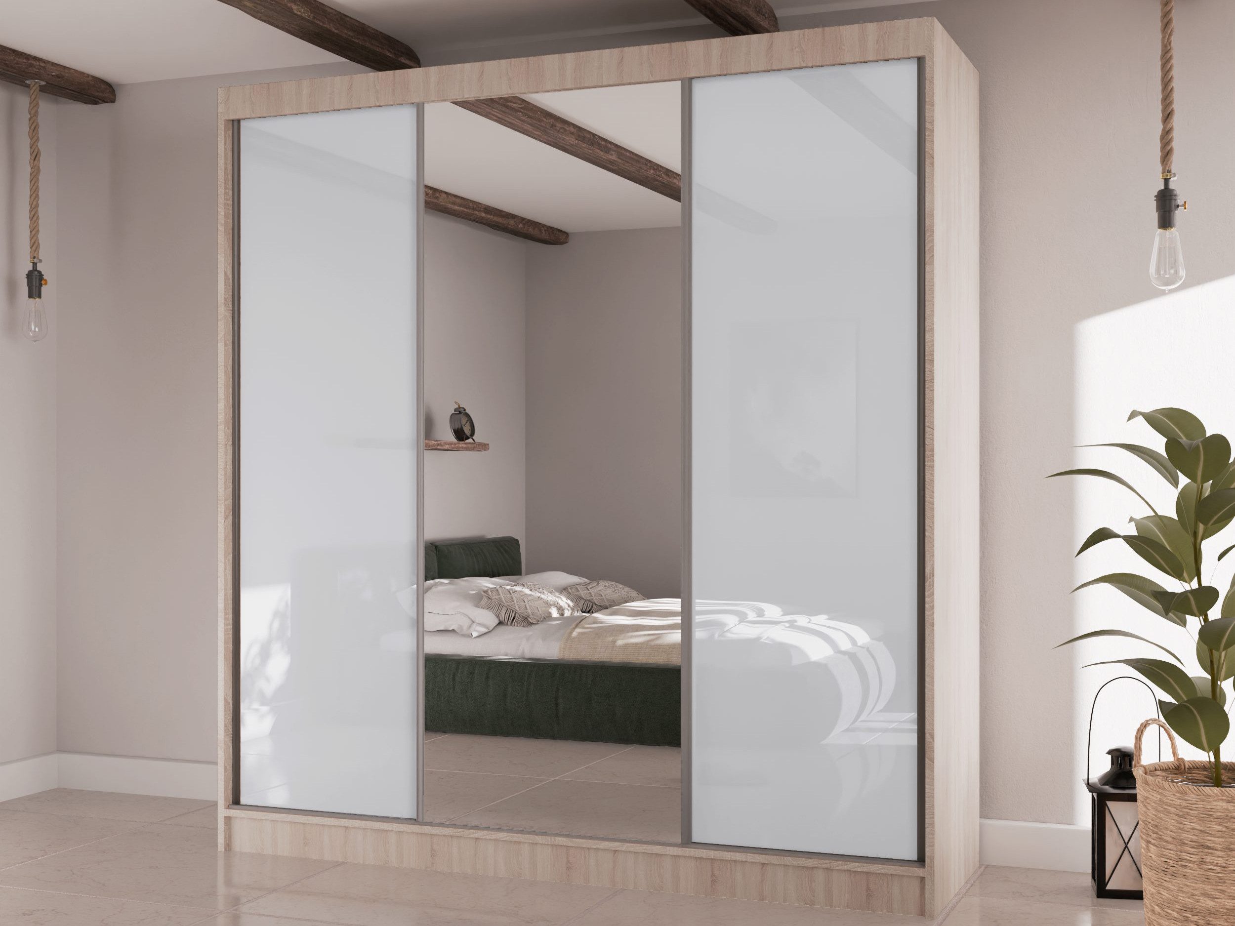 Beautysofa Kleiderschrank VELIS II Breite: 200cm, günstig online kaufen