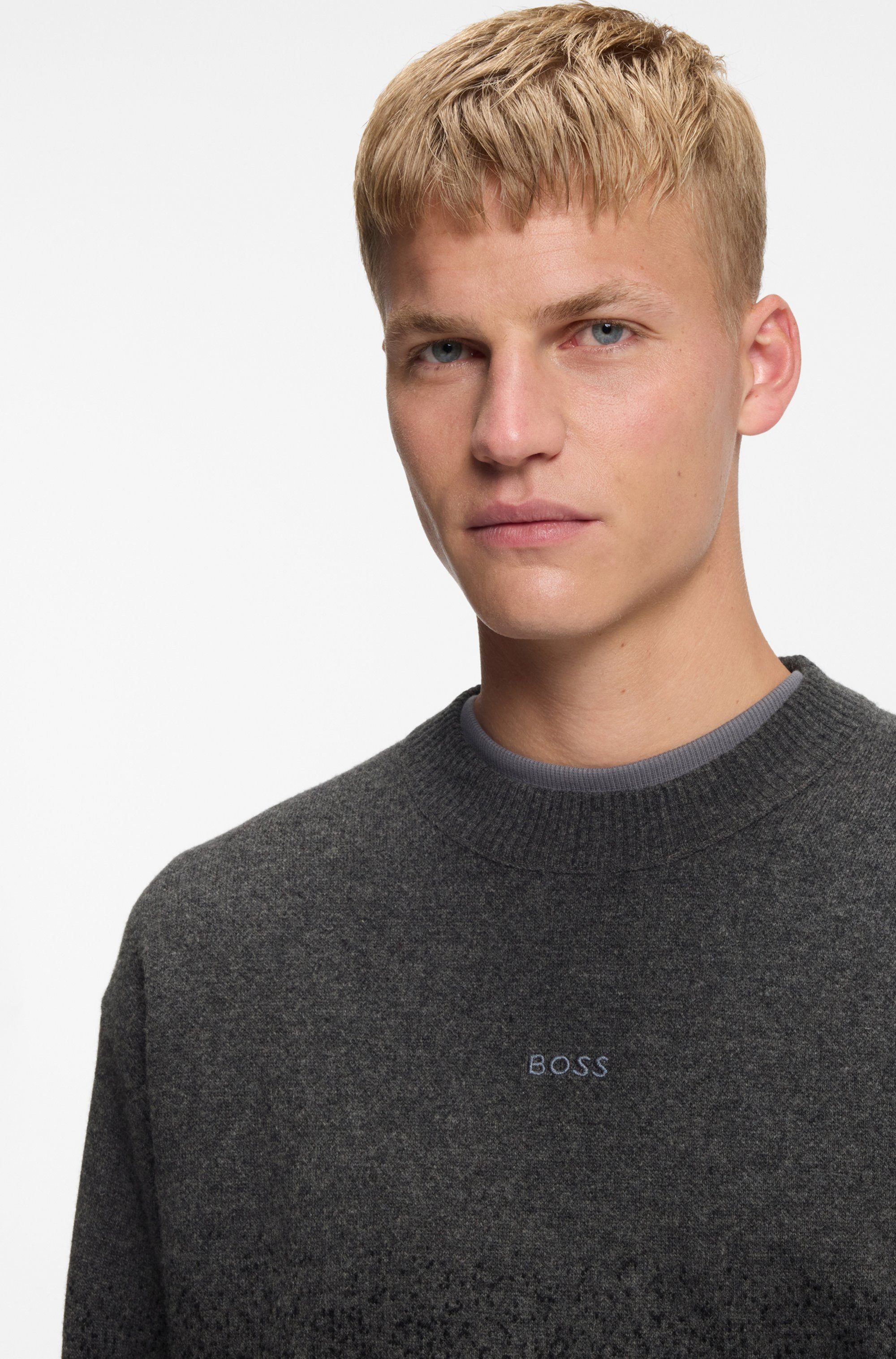 BOSS ORANGE Jacquardpullover Kalbrush Rundhalsausschnitt, Relaxed Fit, Jacq günstig online kaufen