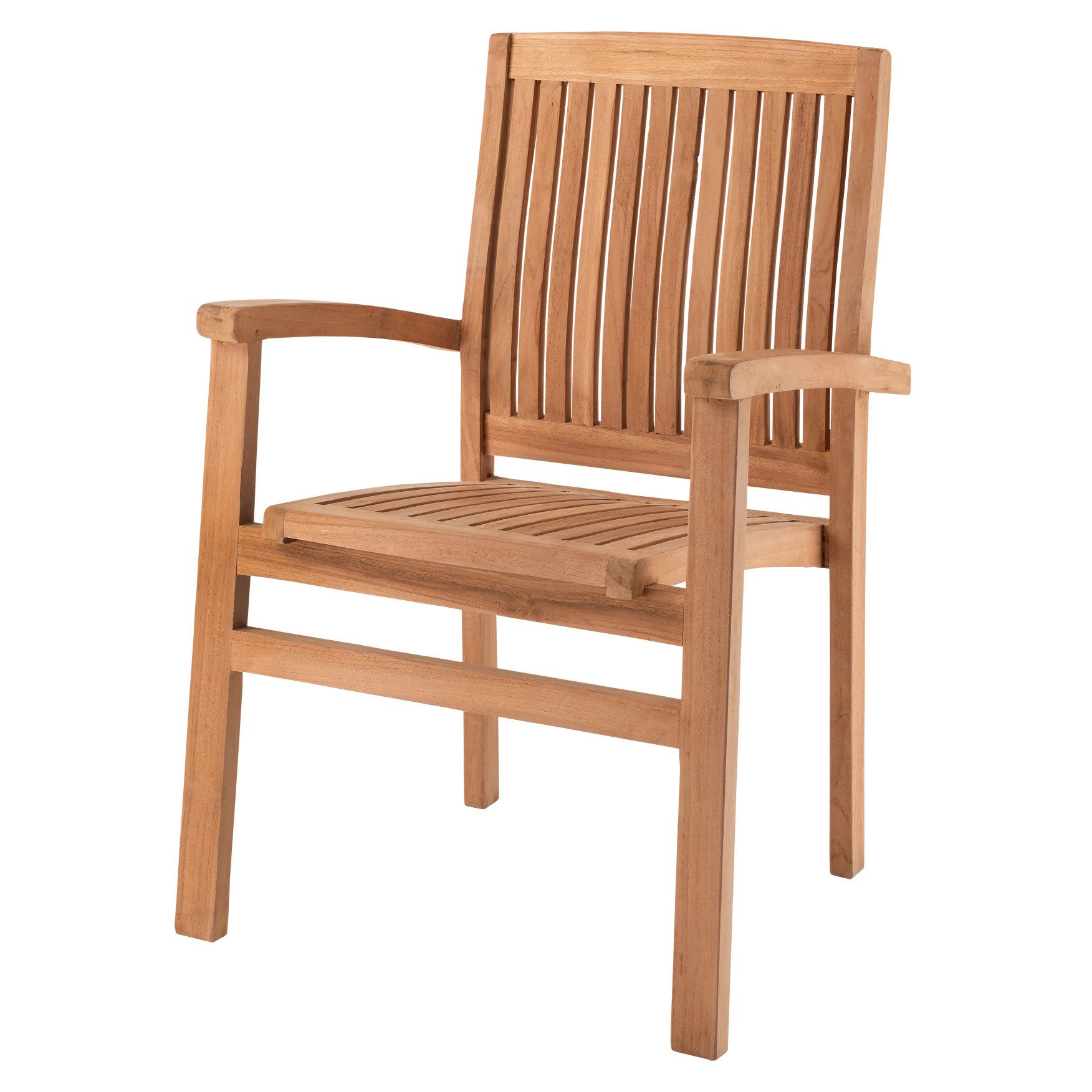 More2Home Gartenstuhl 2er-Set Gartenstuhl SARDI, Teakholz, stapelbar