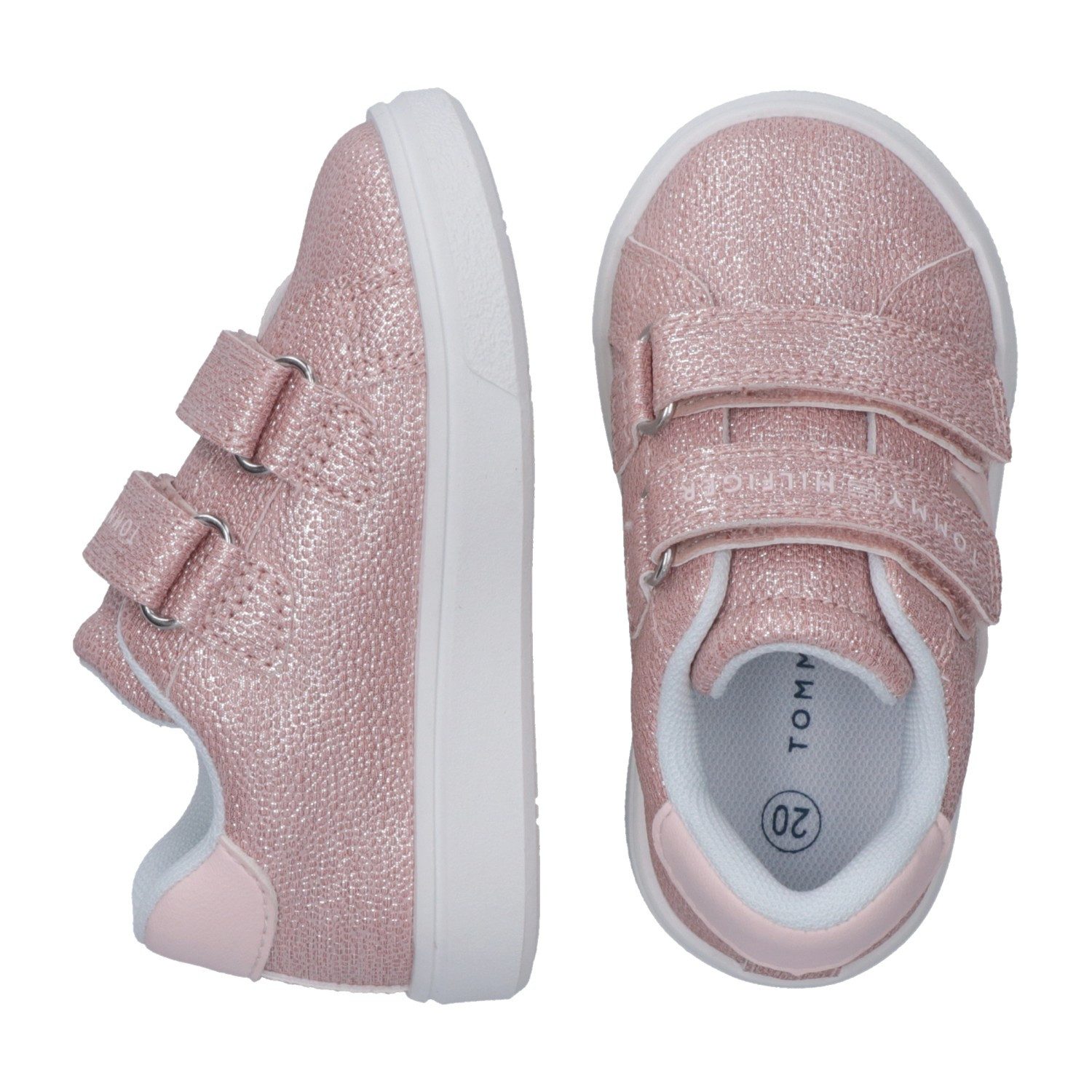 Tommy Hilfiger Sneaker Schlupfschuh Klettschuh, Mädchenschuh mit allover Glitzer – Bild 4 von 5