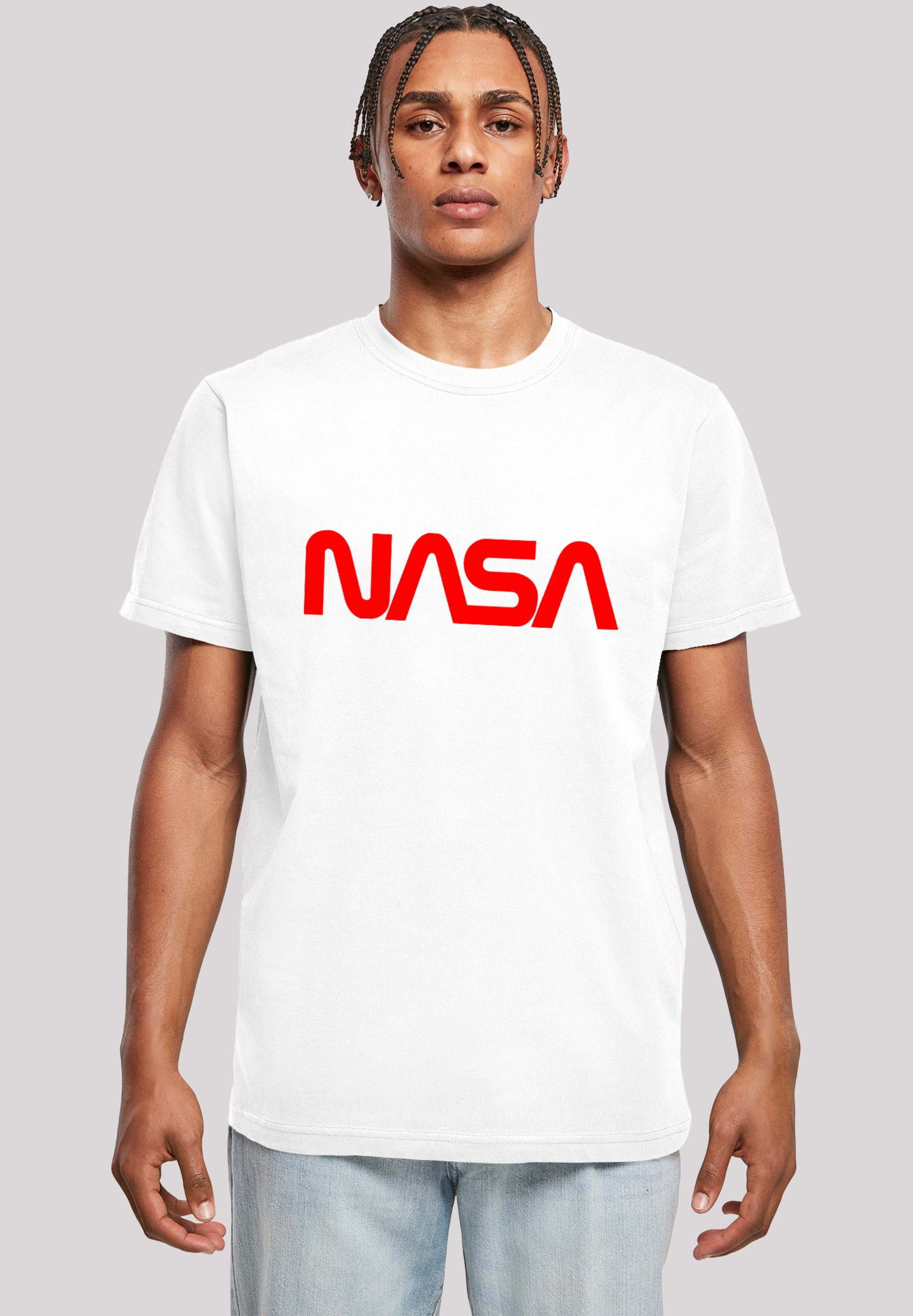 F4NT4STIC ,Regular-Fit,Basic,Bedruckt NASA Modern Logo White T-Shirt Merch Herren,Premium
