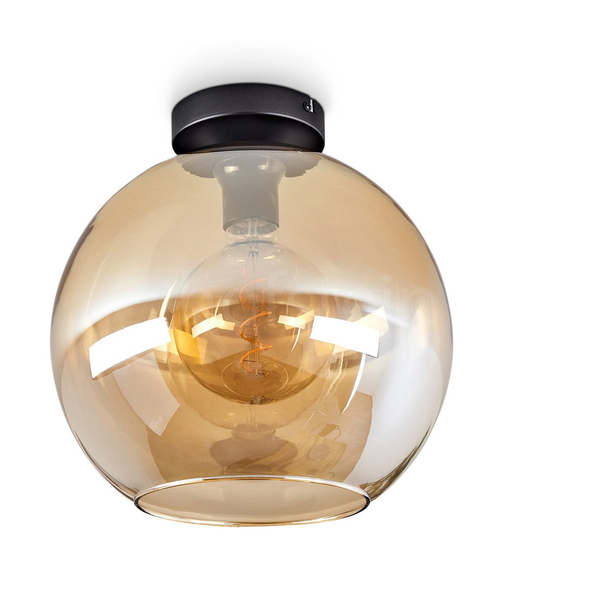 hofstein Deckenleuchte »Cesaro« Deckenlampe aus Metall/Glas in Schwarz/Bern günstig online kaufen