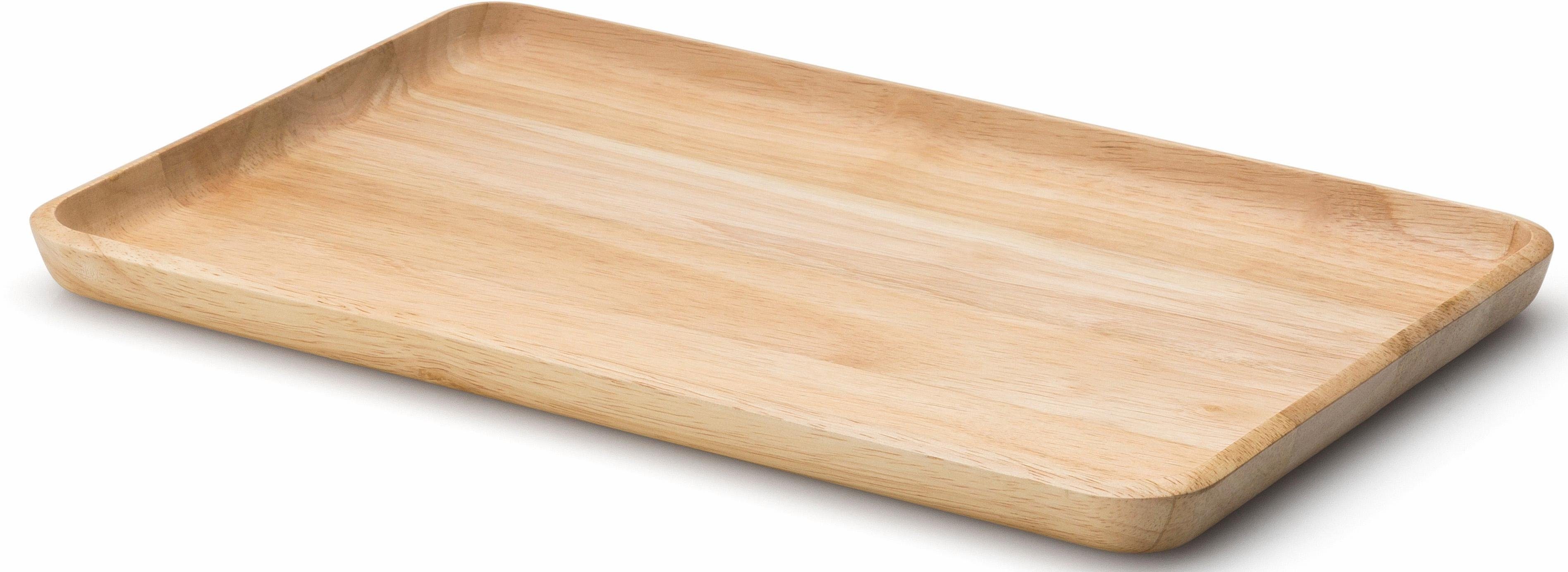 Continenta Tablett, Holz, (1-tlg), Handarbeit, optimal für den Transport  von kleinen Dingen, Aus einem Holzblock gearbeitet - Boden und Rand sind  eine Einheit