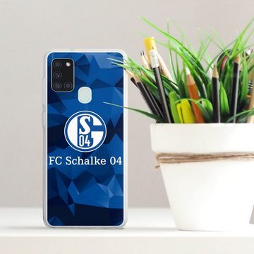 DeinDesign Handyhülle Muster Schalke 04 Camo, Samsung Galaxy A21s Silikon Hülle Bumper Case Handy Schutzhülle