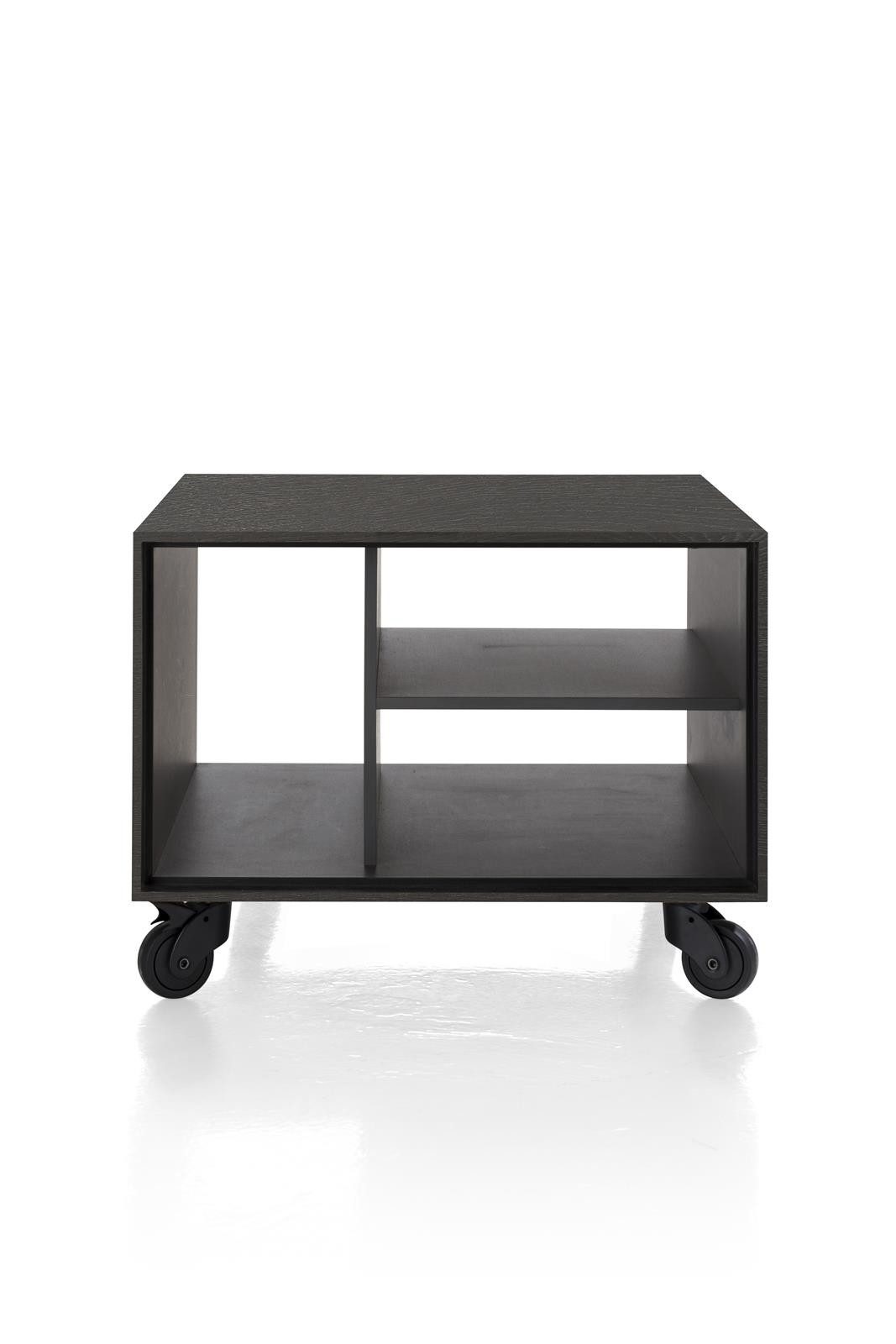 Zuiver Eckschreibtisch Habufa Meubelen Tisch Elements Eiche Schwarz 60 x 60 cm rollbar (Tisch, 1-St., Beistelltisch), Rollbar