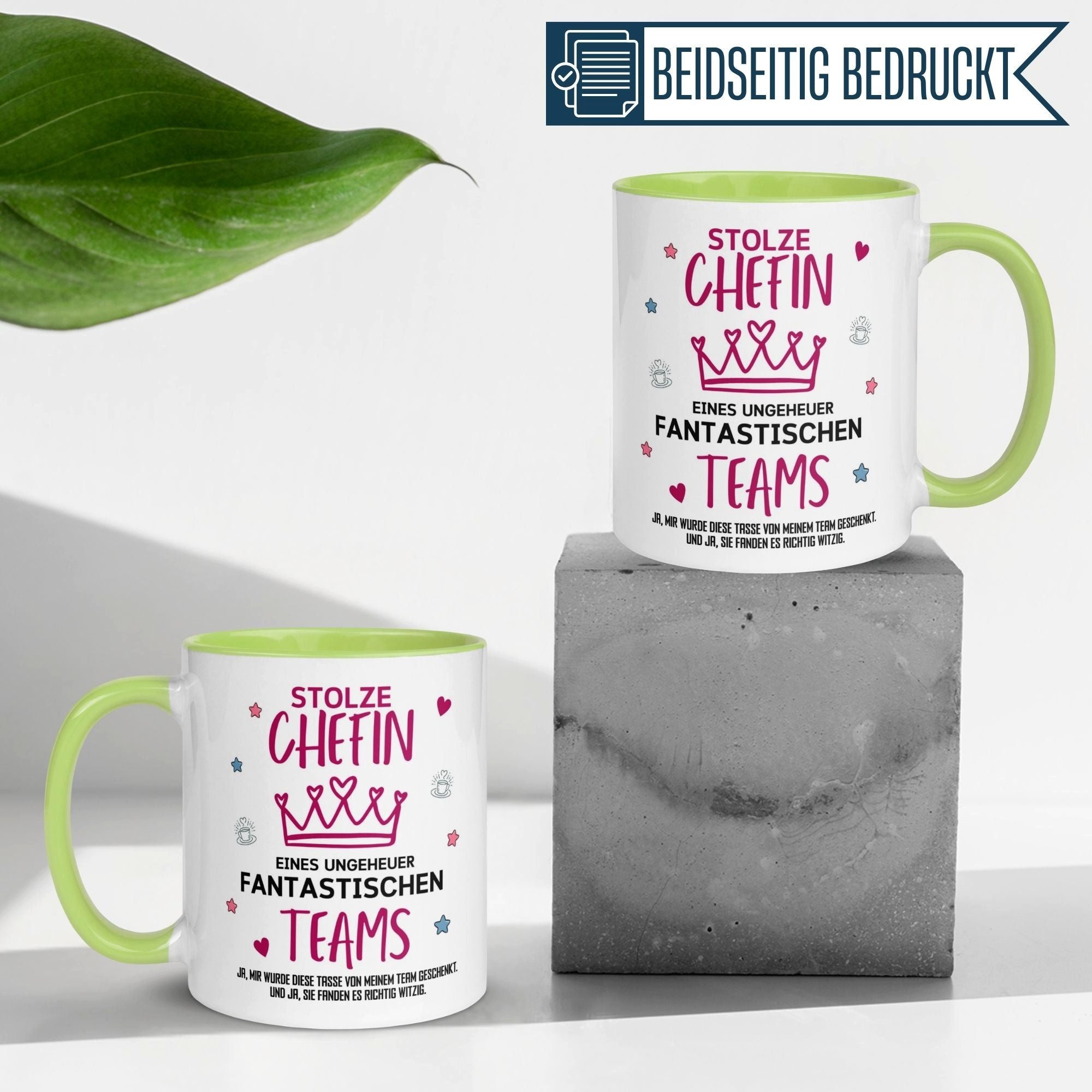 Momentals Tasse Chefin – „Ein unglaublich fantastischen Team“ – Geschenk Becher Chefin, Gratis Versand · Links-&Rechtshänder · Spülmaschinenfest
