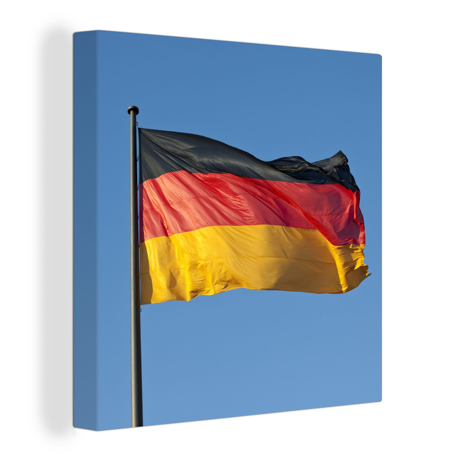 OneMillionCanvasses® Leinwandbild Foto der deutschen Flagge, (1 St), Leinwand Bilder für Wohnzimmer Schlafzimmer