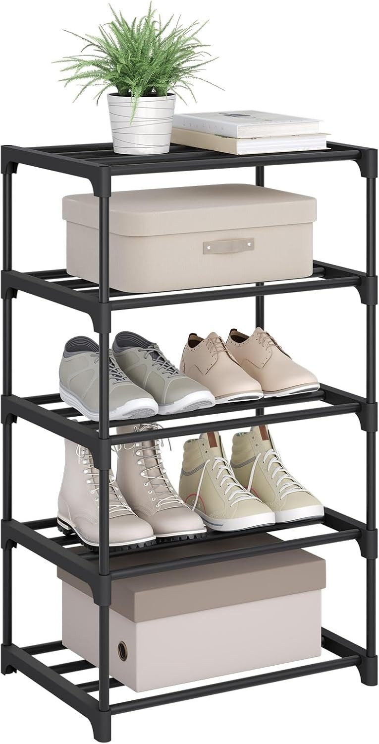 Woltu Schuhregal, offener Schuhschrank Metall. 5 Ebenen für 10 Paar Schuhe