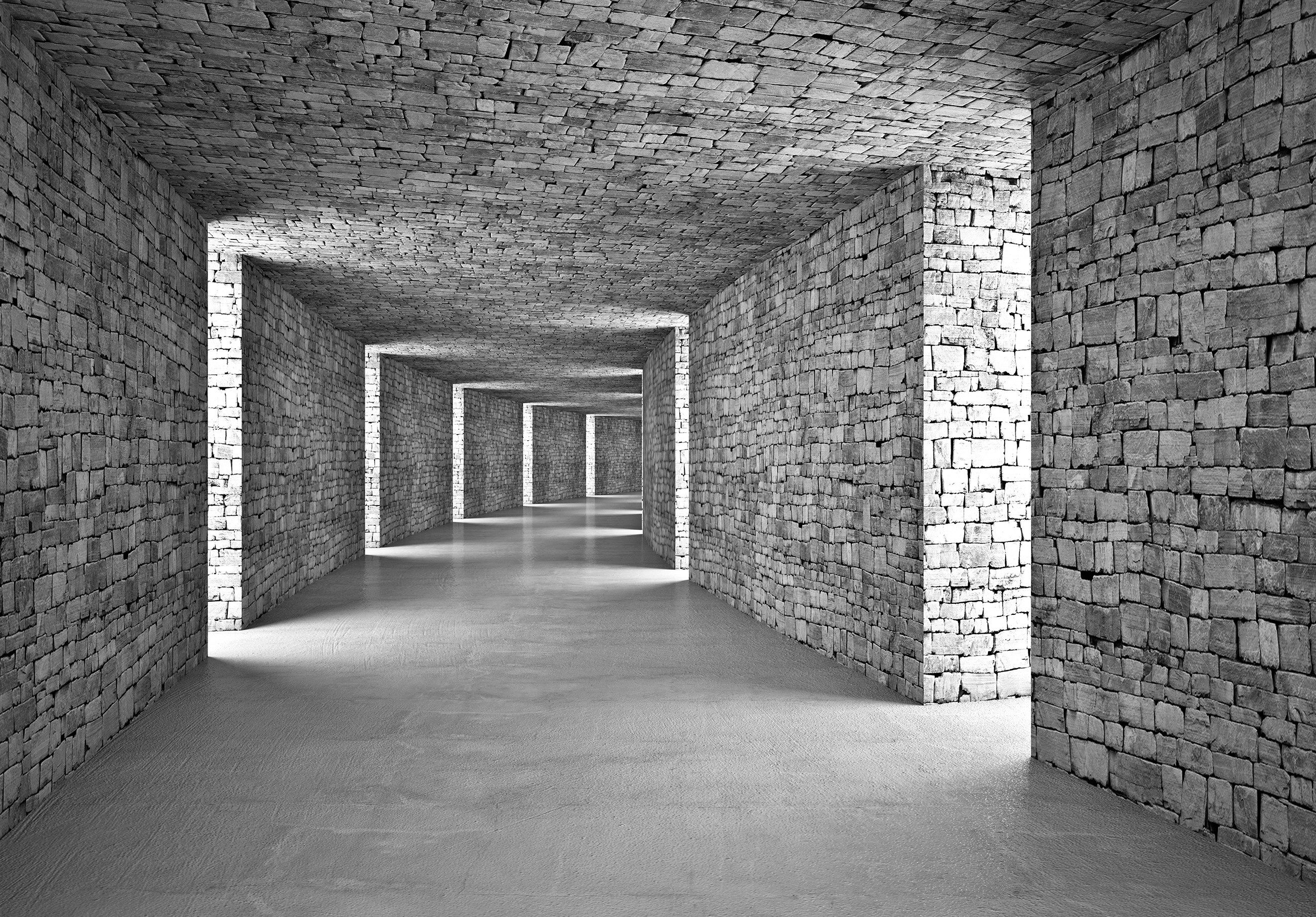 Wallarena Fototapete 3D EFFEKT Ziegel Tunnel günstig online kaufen