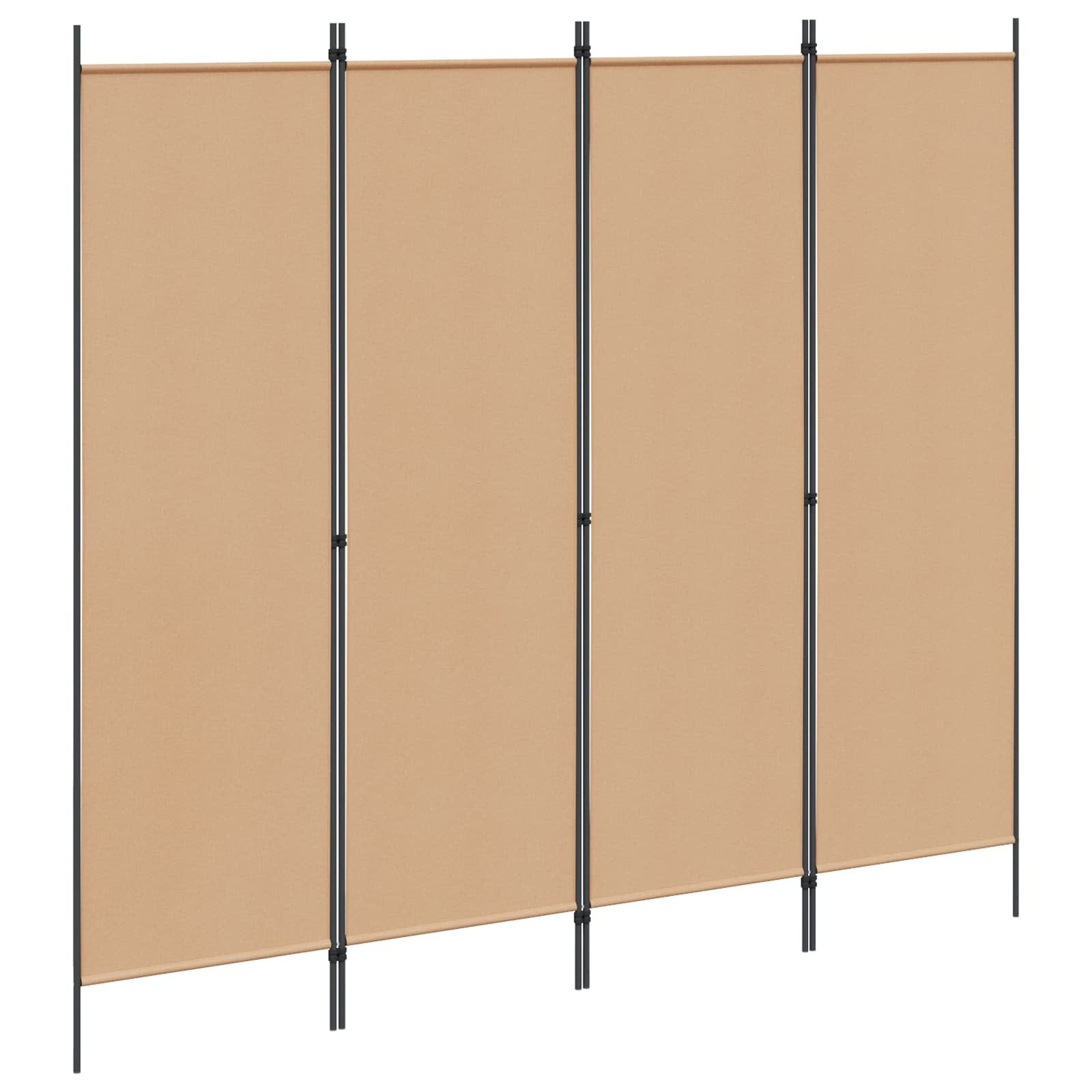 vidaXL Raumteiler 4-teiliger Raumteiler Beige 200 x 180 cm Stoff, 1-tlg.