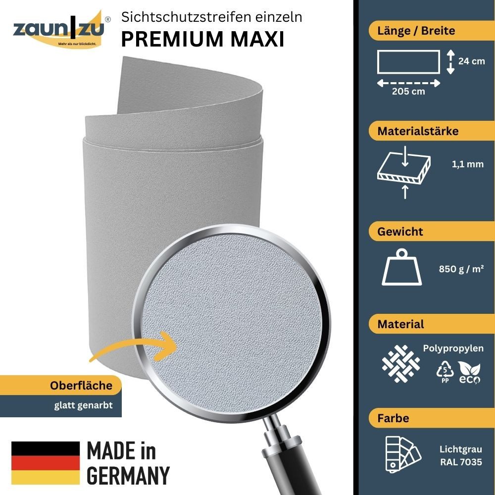 zaunzu Sichtschutzstreifen Premium Maxi für Doppelstabmatten günstig online kaufen
