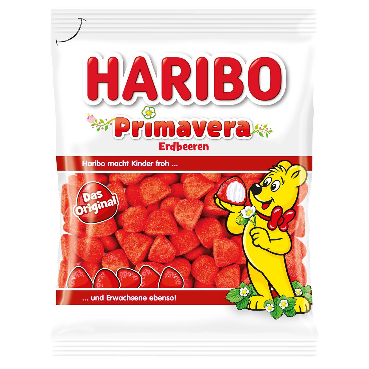 HARIBO Süßigkeit, Haribo Primavera Erdbeeren gezuckerte Schaumzucker Stücke 175g