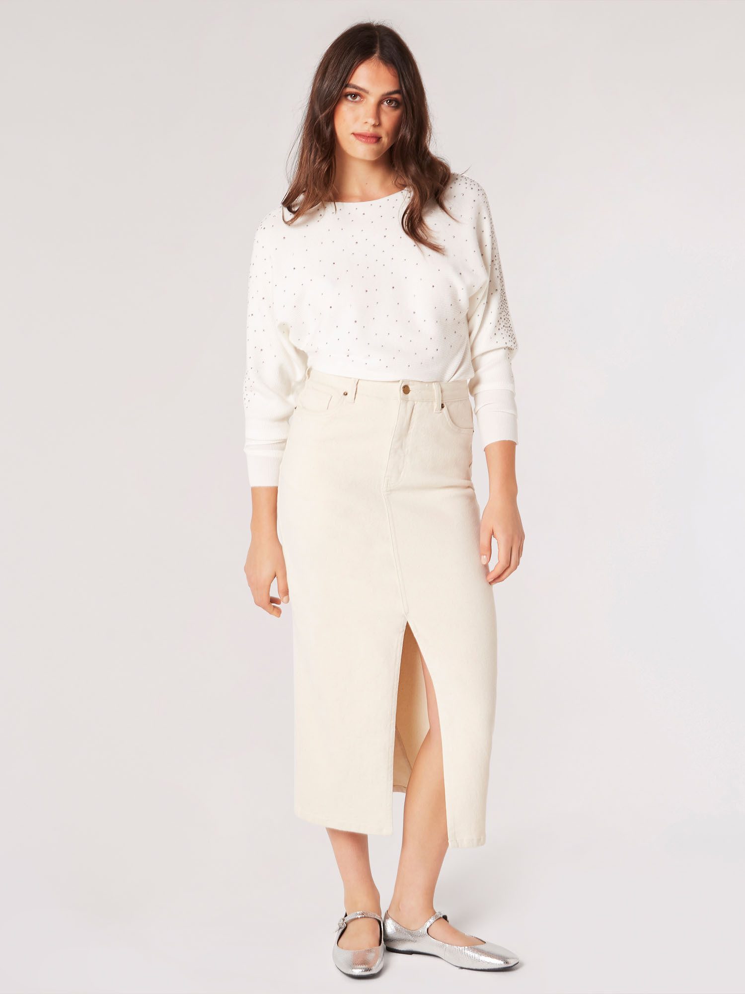 Apricot Fleecepullover Gerippter Batwing Pullover, mit günstig online kaufen