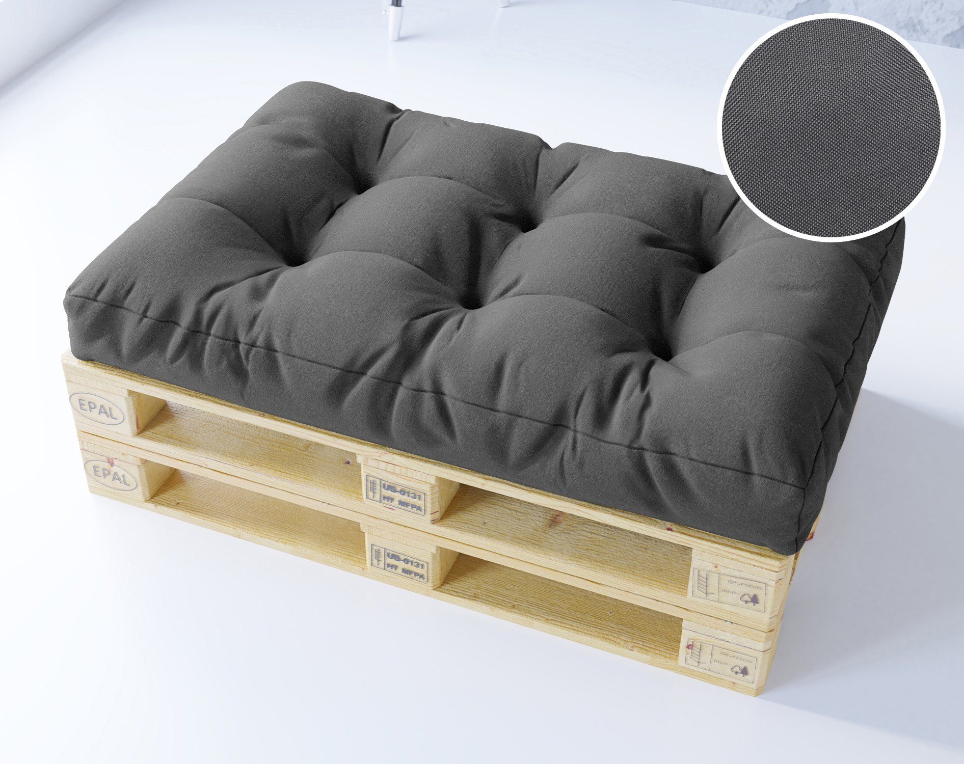 KingMatratzen Palettenkissen 9er Set DUNKELGRAU #13 günstig online kaufen
