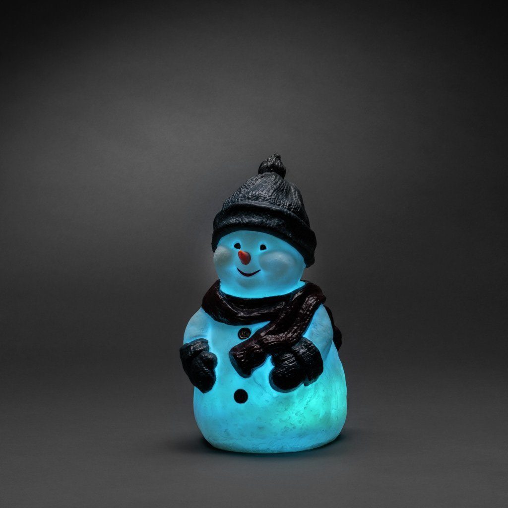 KONSTSMIDE LED Dekofigur Kunststoffschneemann, Weihnachtsdeko integriert, Diode fest RGB, aussen, RGB 1 RGB-Farbwechsel, LED