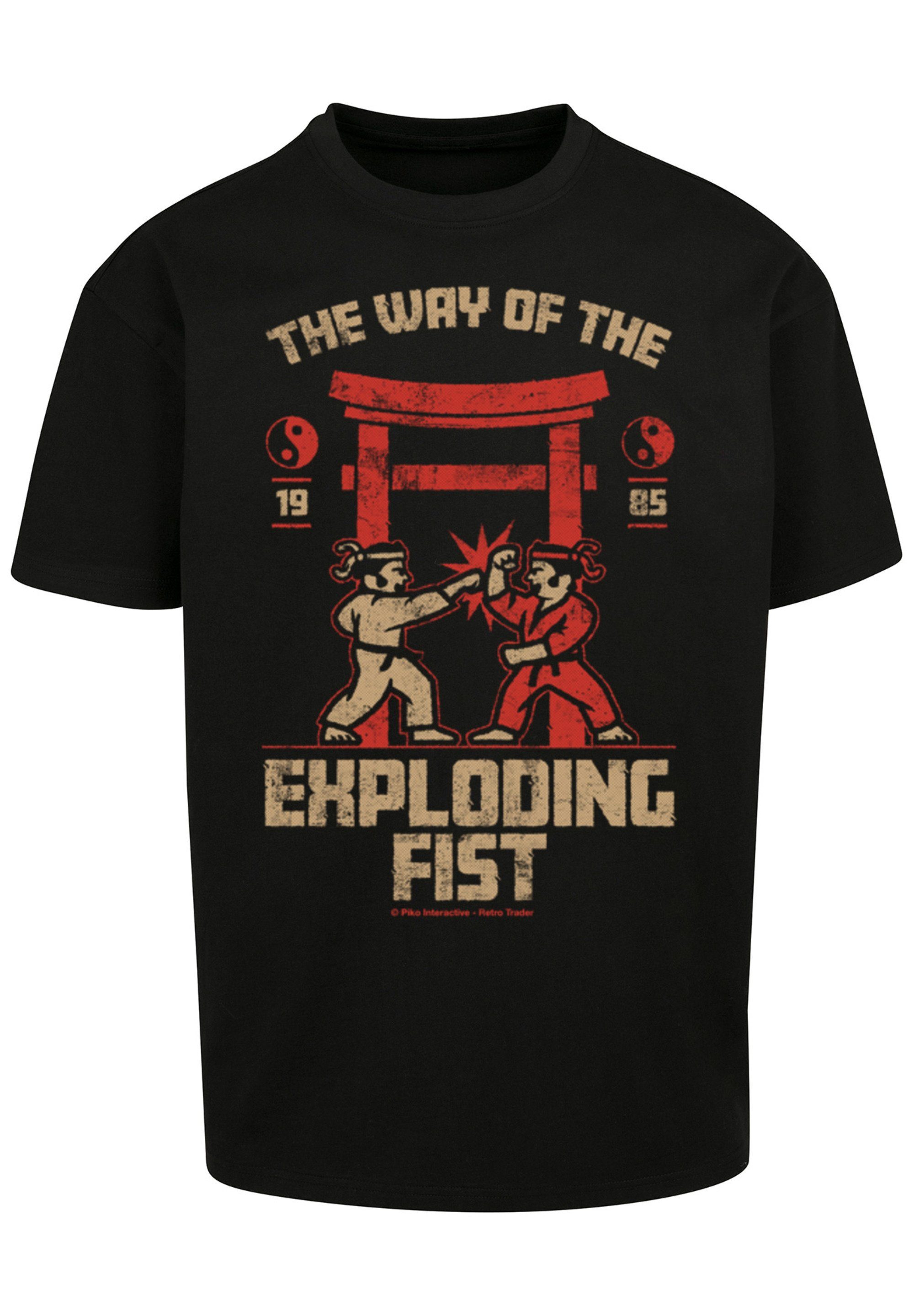 The Of F4NT4STIC Way The SEVENSQUARED Exploding schwarz Retro T-Shirt Gaming Print Fist