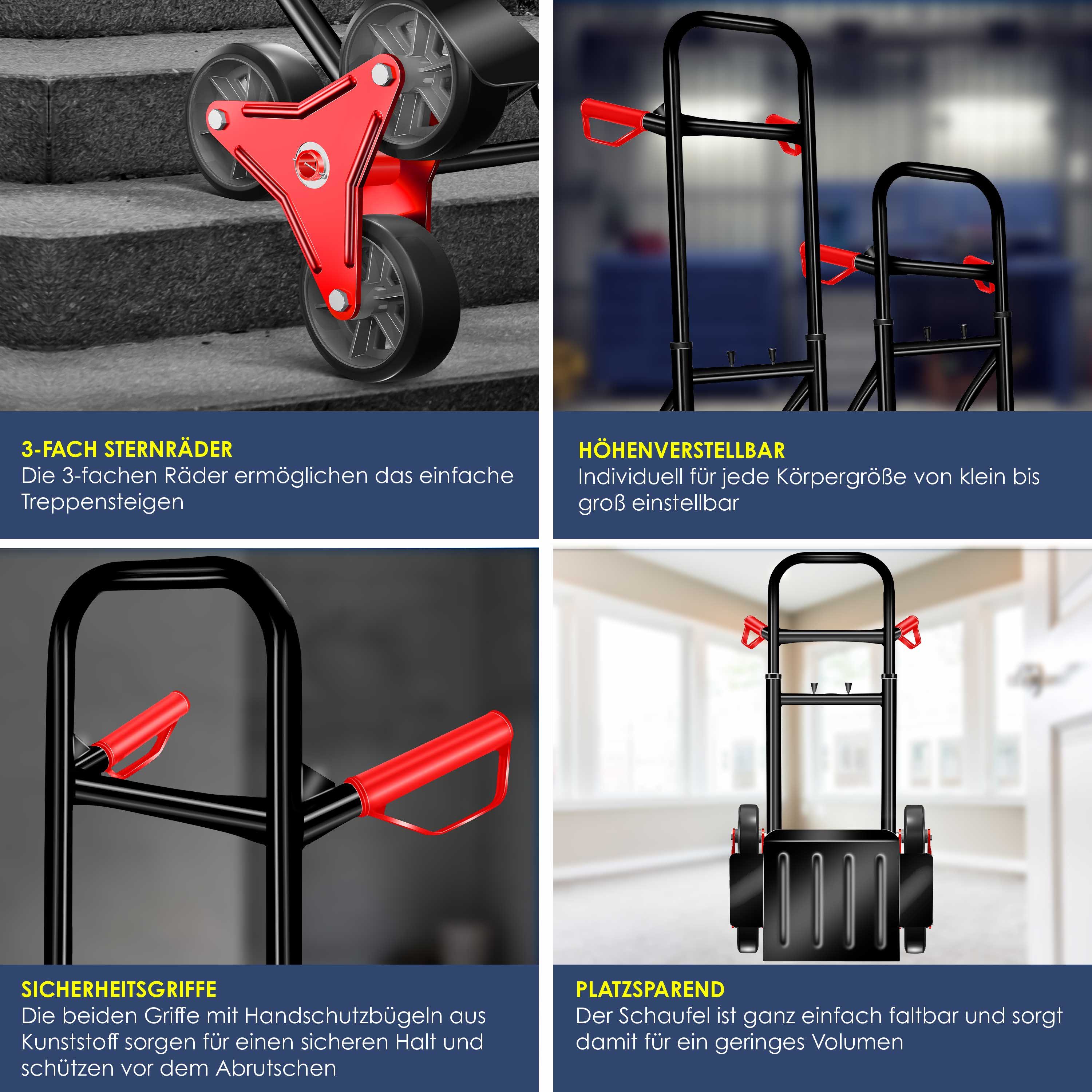 MASKO Sackkarre, Treppenkarre Sackkarre 200kg Transportkarre Treppensteiger