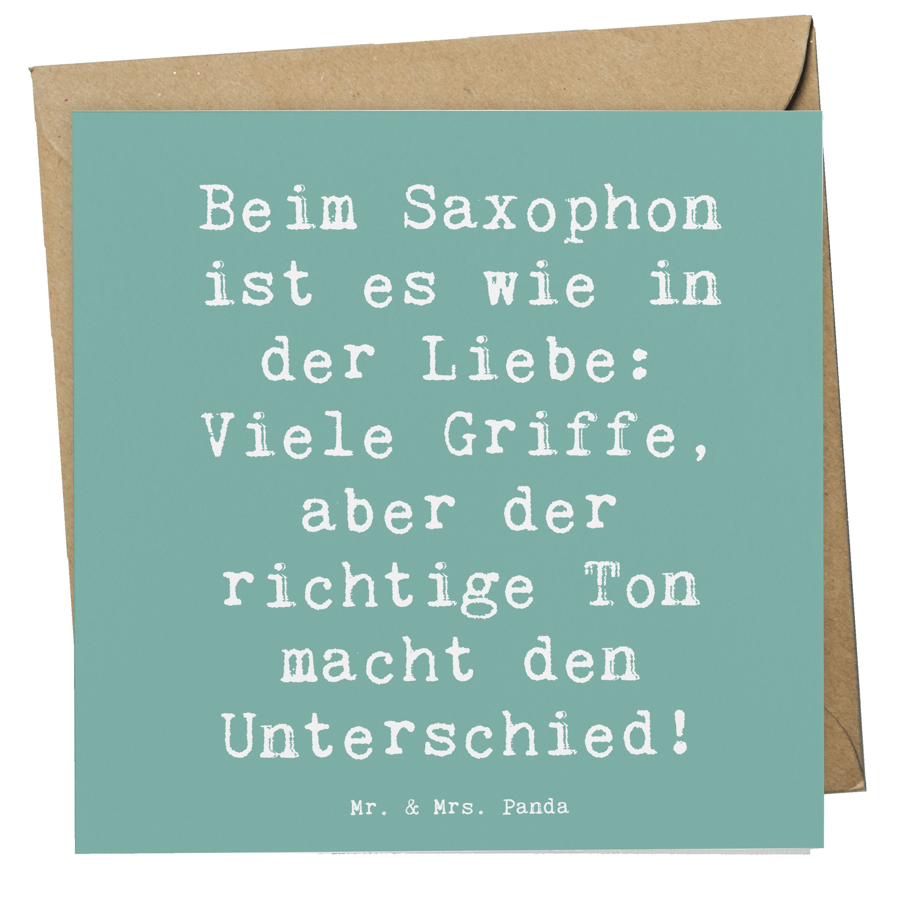 Grußkarte Saxophon Liebe - Meeresbrise - Geschenk, richtiger Ton, Klappkarte, G