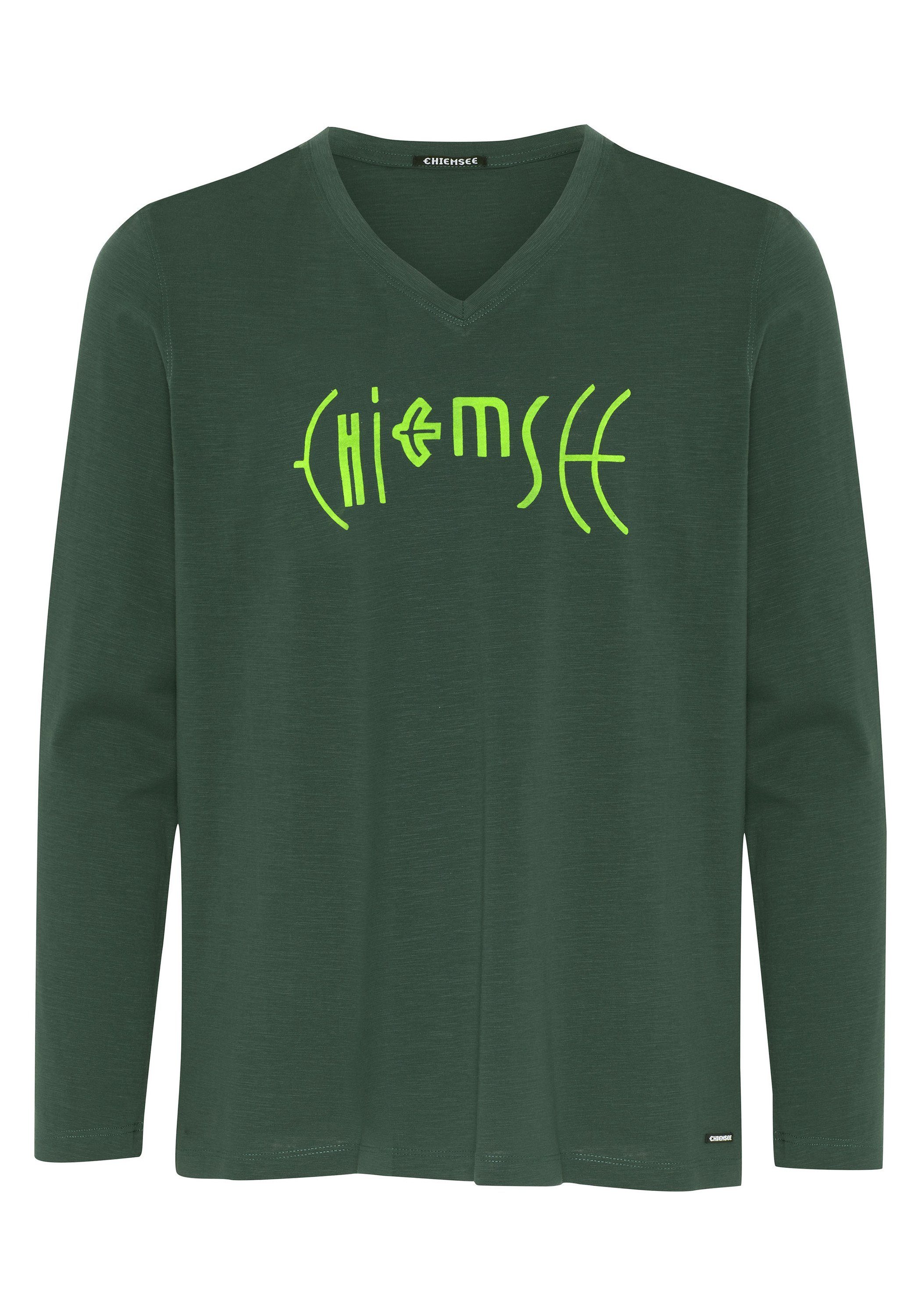 aus grün Longsleeve mit Chiemsee V-Neck Logo-Longsleeve Jersey dunkel 1