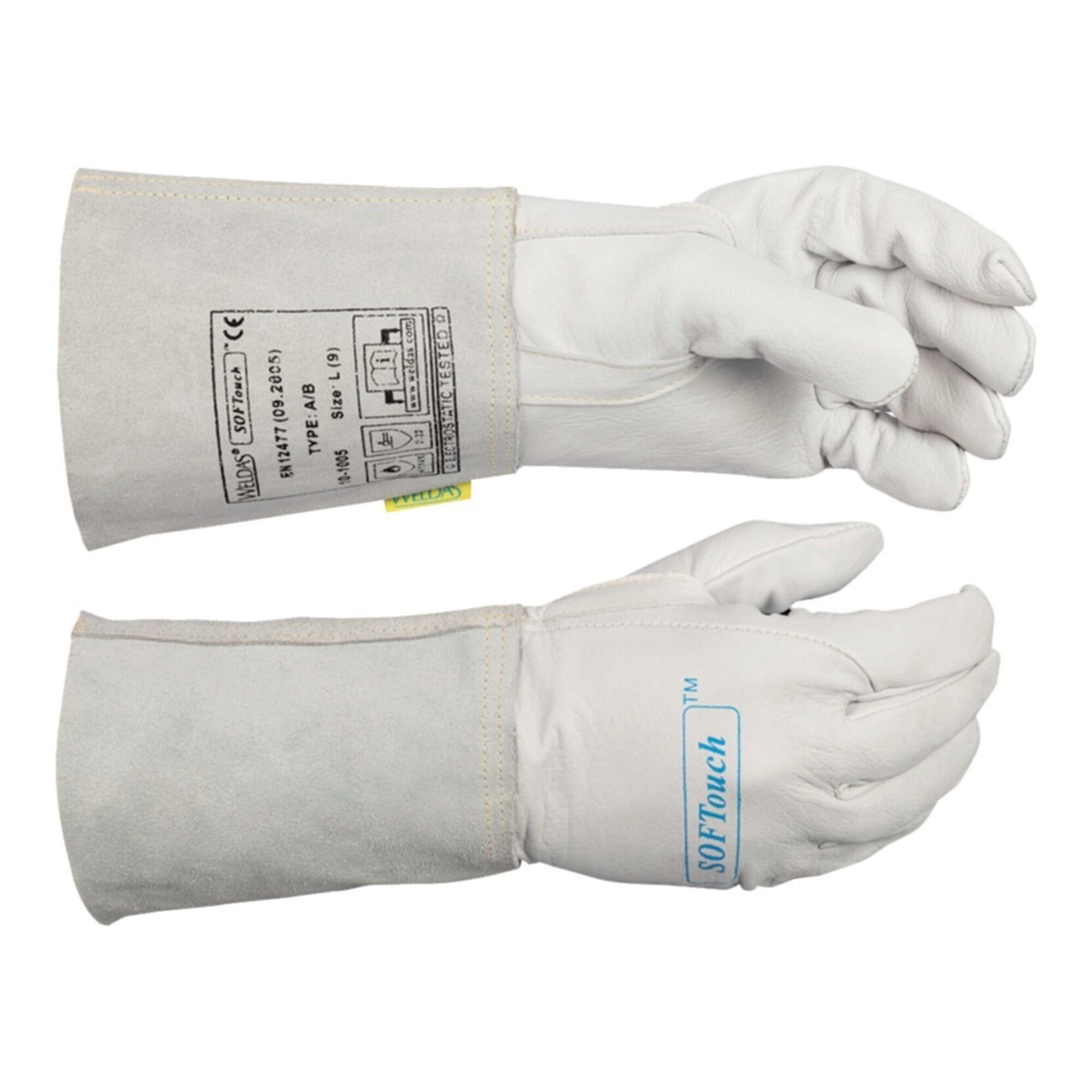 Weldas Schweißerhandschuhe Weldas Schweißerhandschuhe Gr.XL (9,5) natur Leder/Softouch